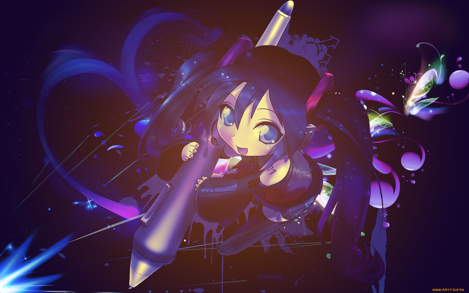 аниме, vocaloid, девушка