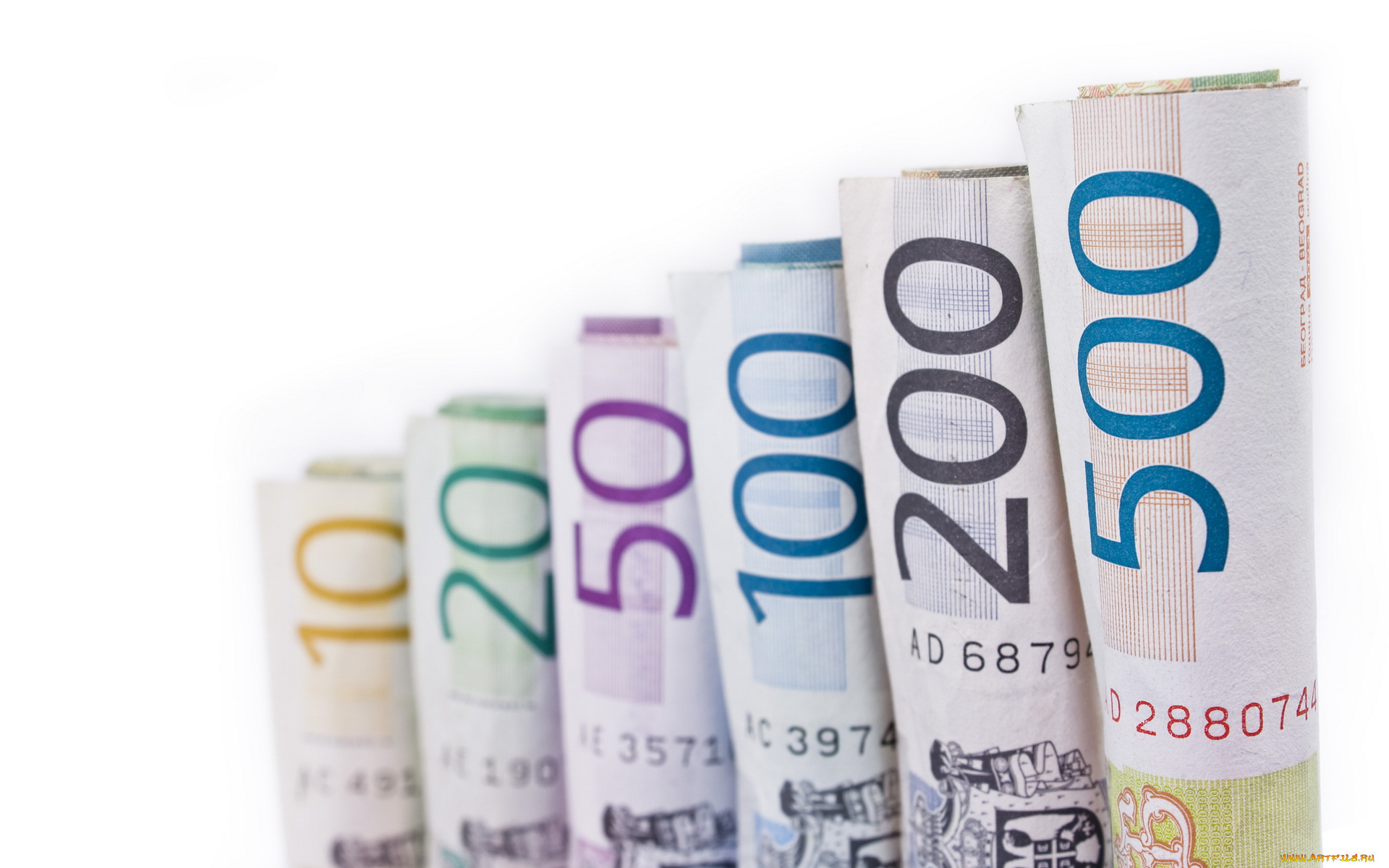 разное, золото, купюры, монеты, евро, свернутые, валюта