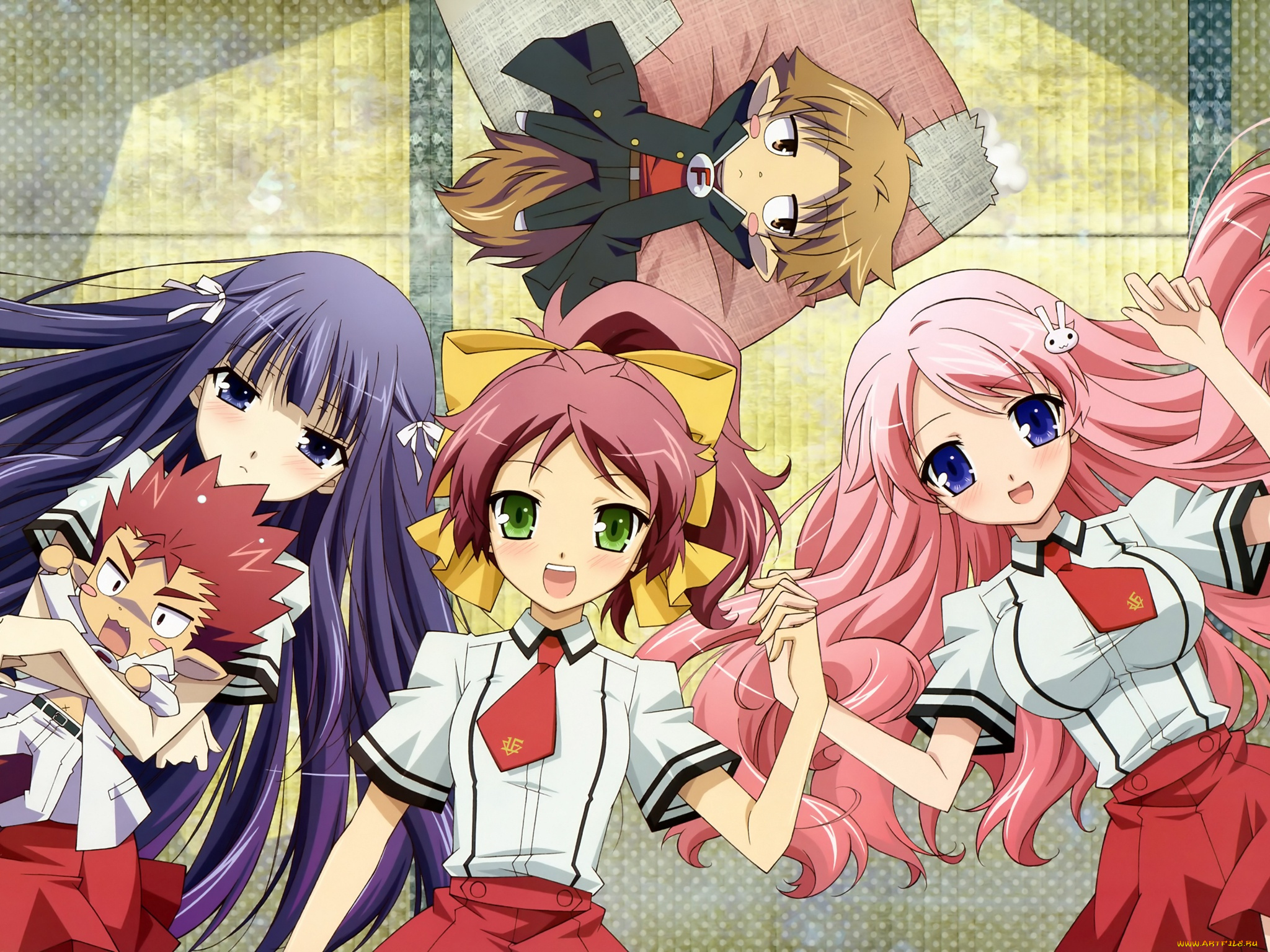 аниме, baka, to, test, shoukanjuu, девочки