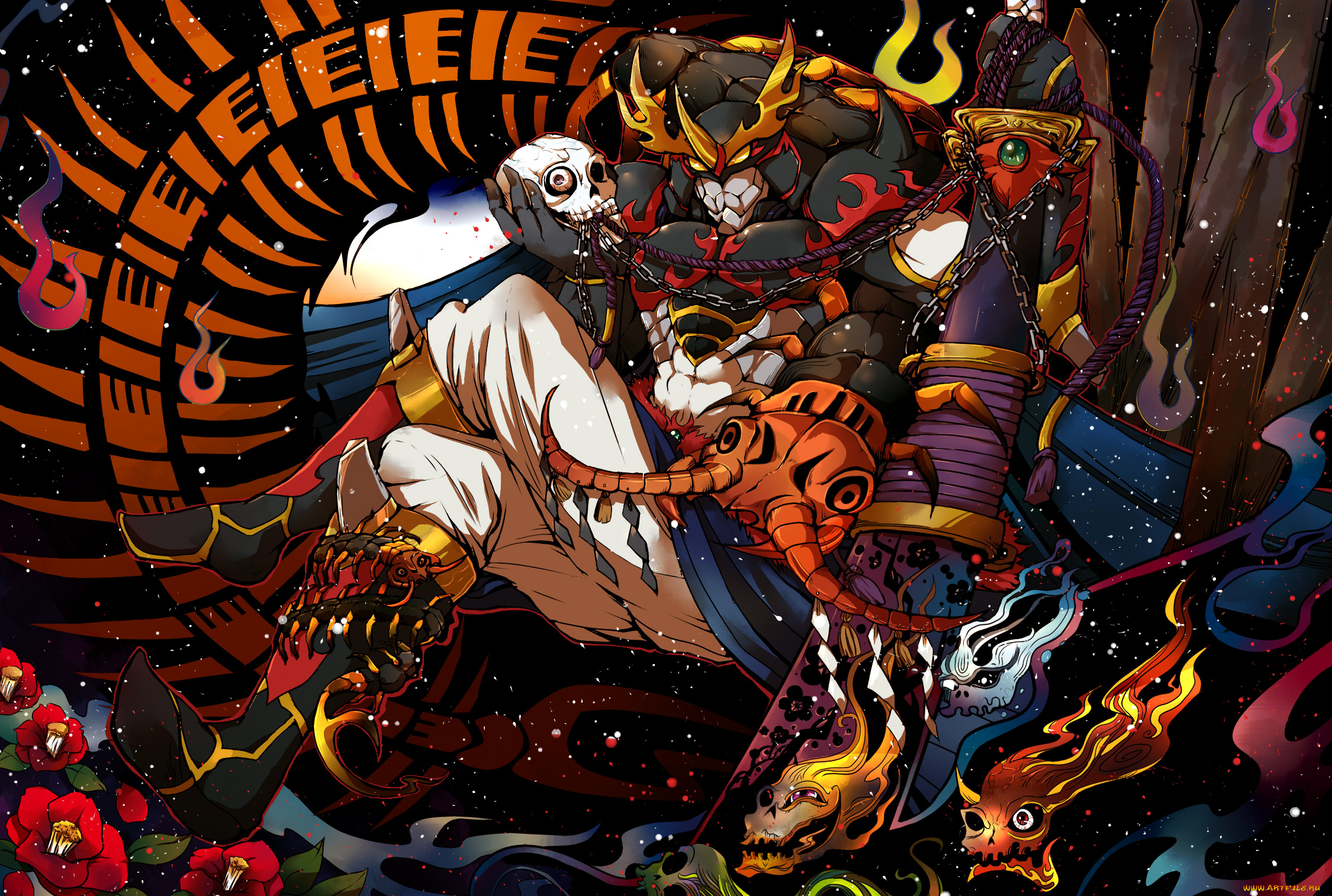 digimon, аниме, черепа