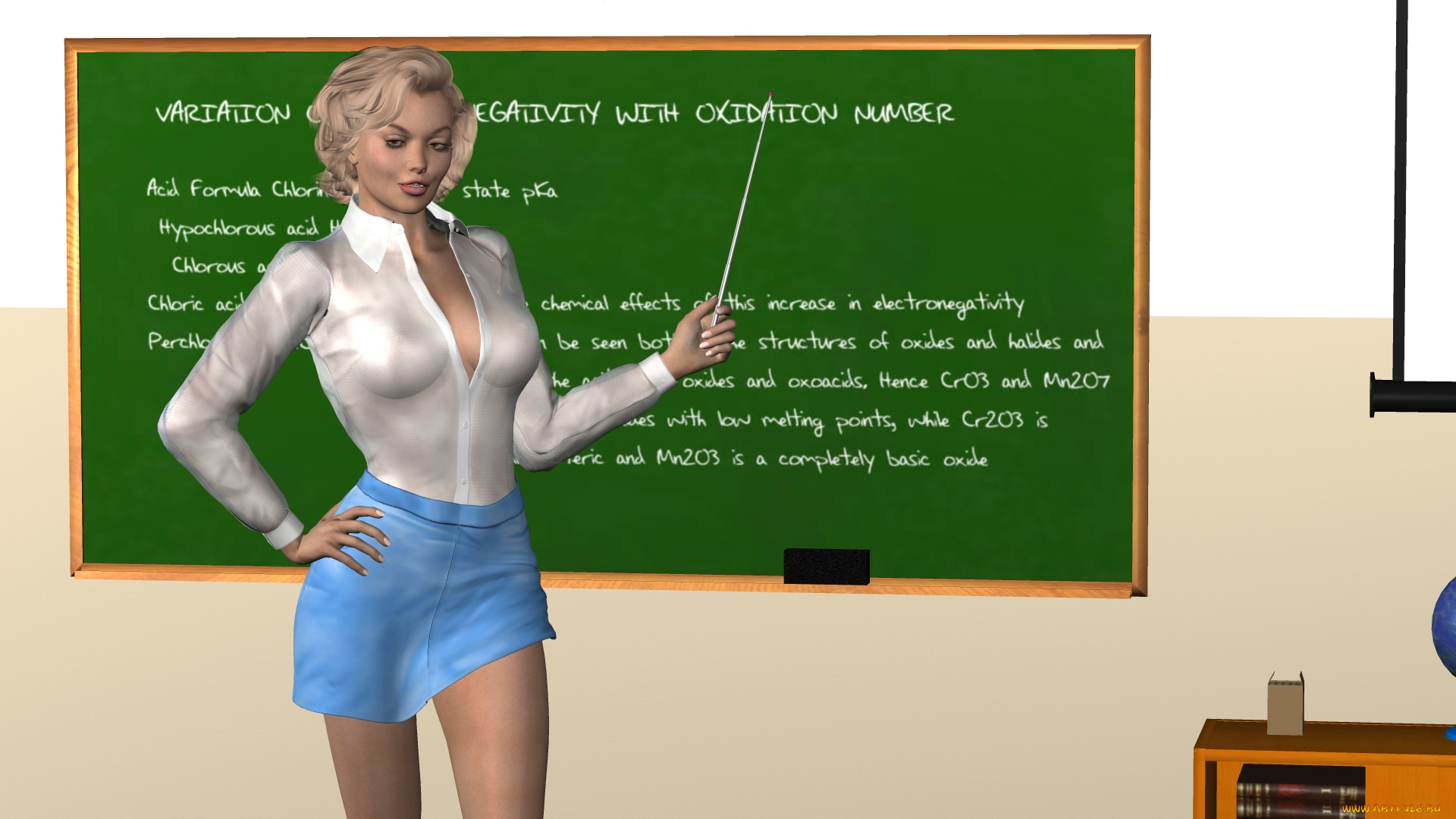 3д, графика, people, люди, девушка, улыбка, взгляд, доска, учительница