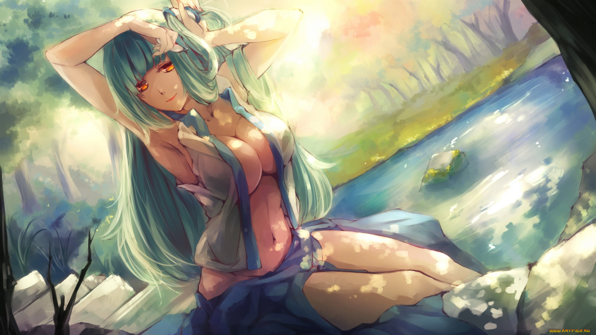 by, kalalasan, аниме, touhou, kochiya, sanae