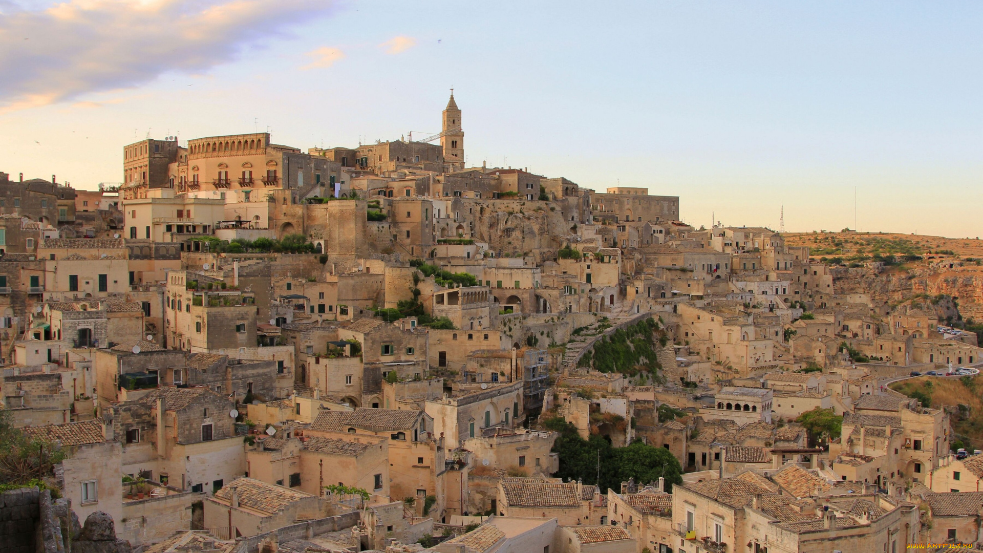 matera, italy, города, панорамы, матера, дома, здания, италия