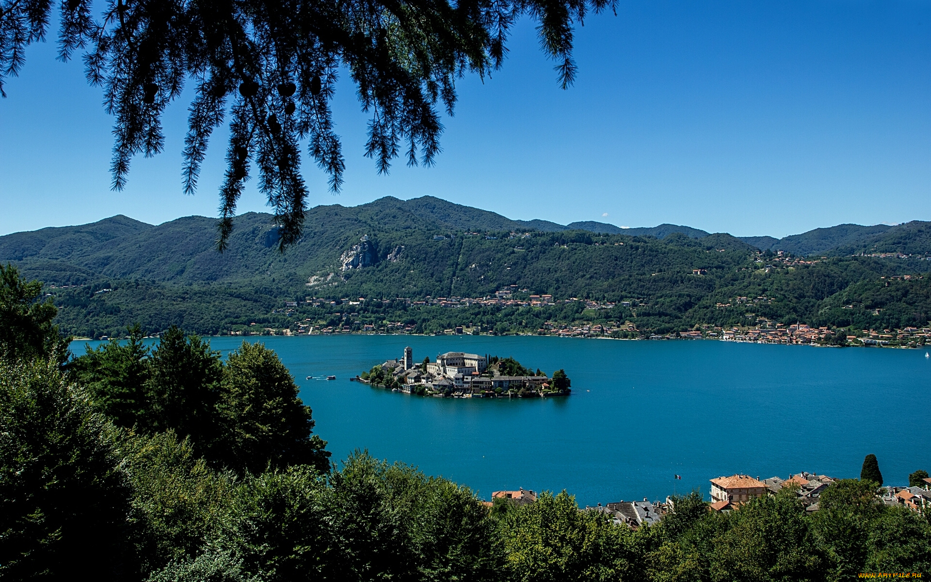 orta, san, giulio, piedmont, italy, города, пейзажи, lake, орта-сан-джулио, италия, озеро, орта, остров, сан-гулио, горы