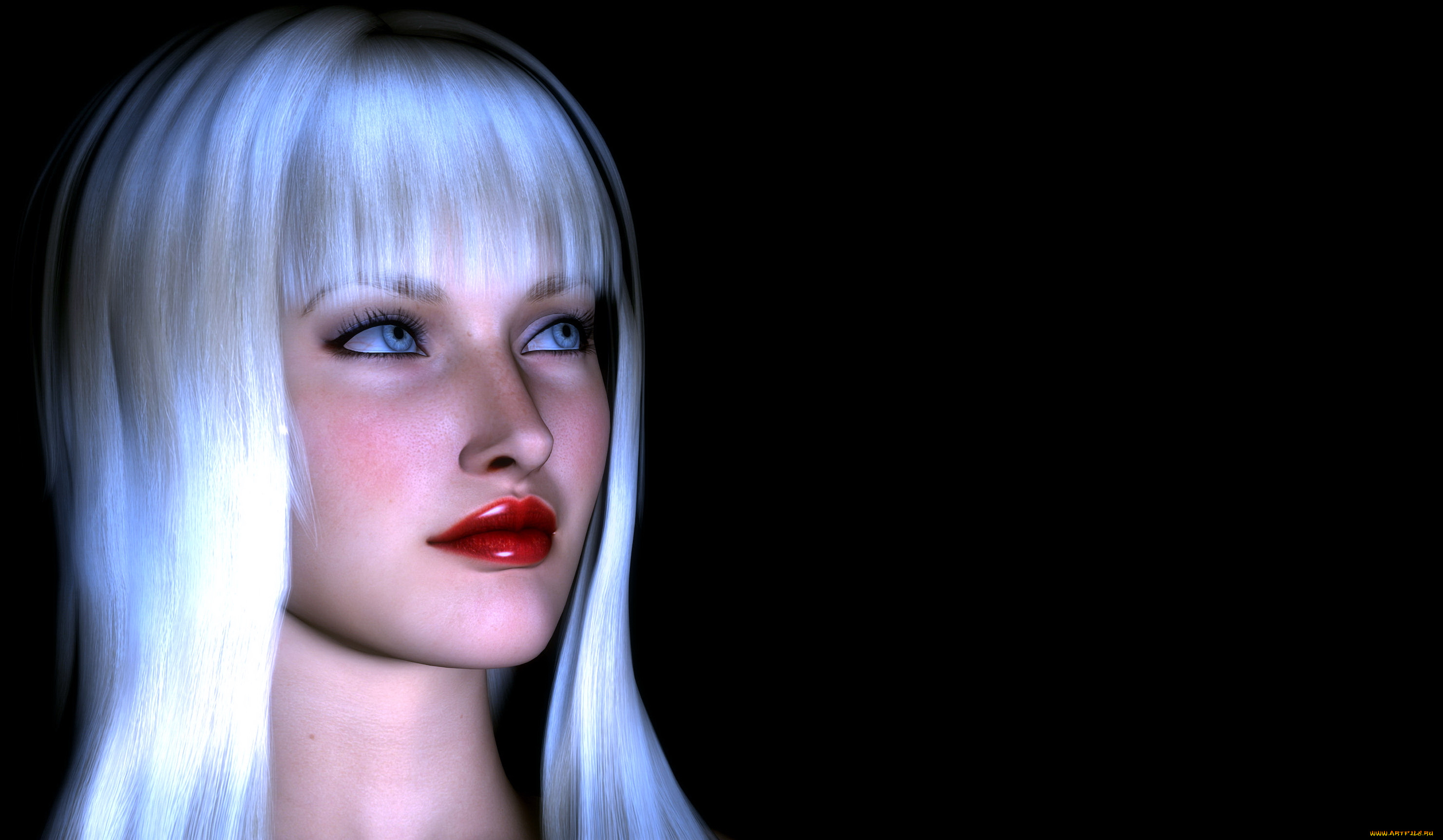 3д, графика, portraits, портрет, девушка, взгляд