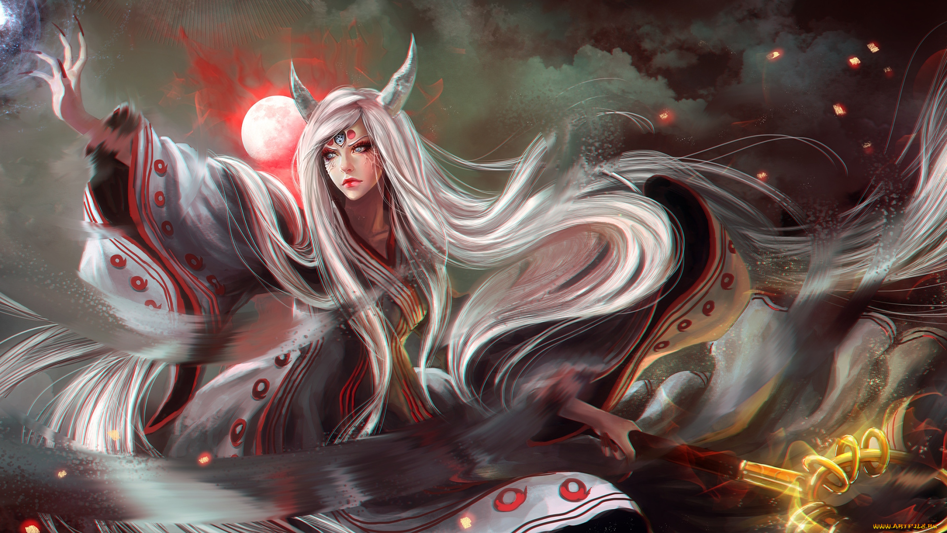 аниме, naruto, маг, девушка, магия