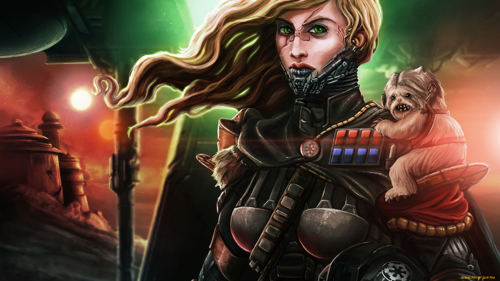 фэнтези, _star, wars, wampa, шрамы, детеныш, зверек, броня, планета, erin, orican, star, wars, девушка