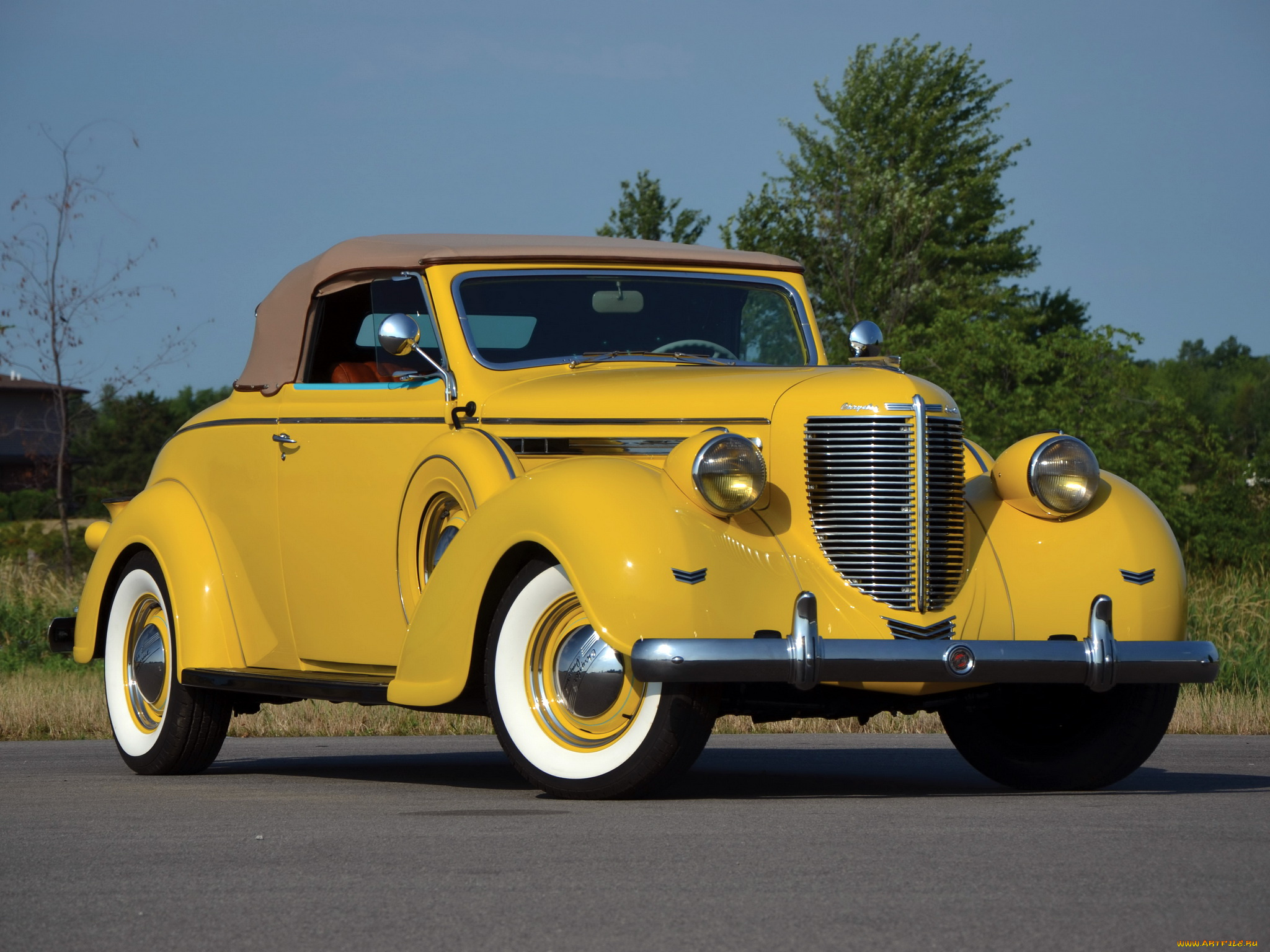 автомобили, классика, желтый, c-19, coupe, convertible, imperial, chrysler, 1938г