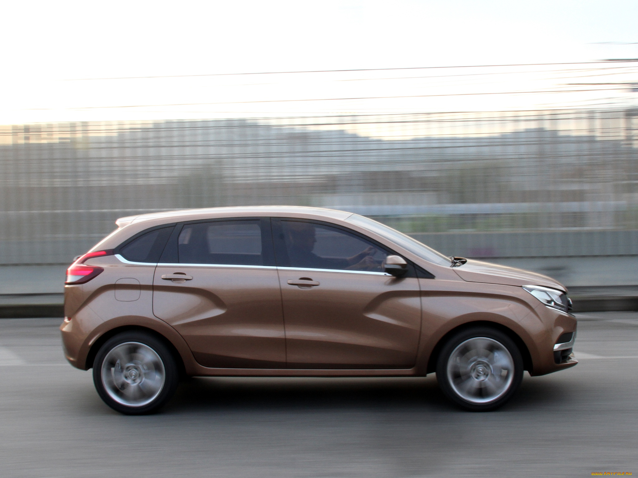 автомобили, ваз, 2014г, concept, xray, lada, коричневый