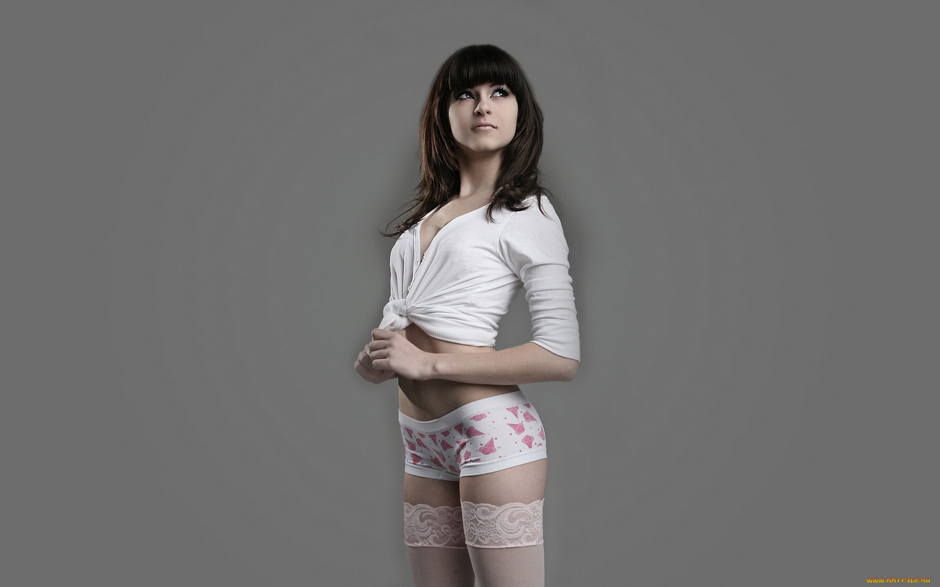 девушки, -unsort, , брюнетки, , шатенки, девушка, фигура, ножки, трусики, чулки