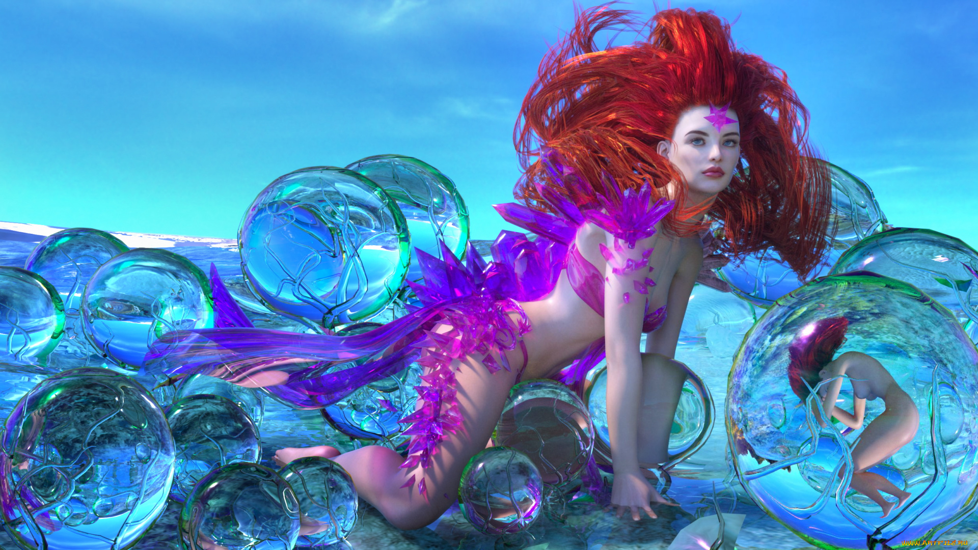 3д, графика, фантазия, , fantasy, взгляд, девушка, фон