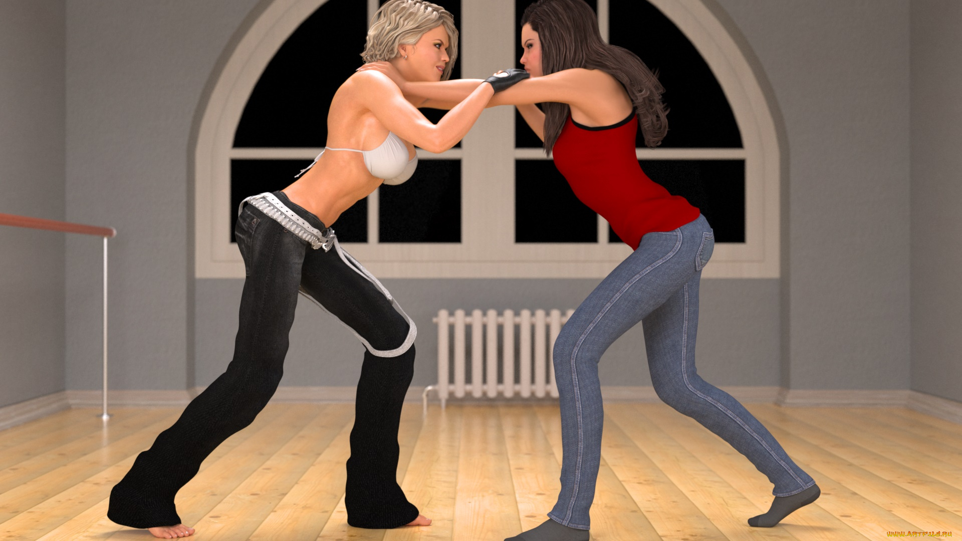 3д, графика, люди, , people, борьба, фон, взгляд, девушки