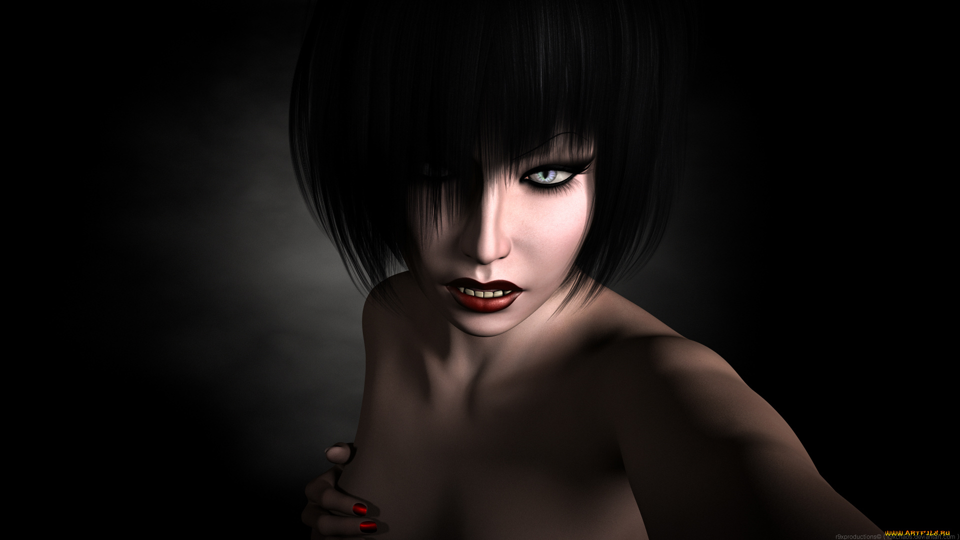 3д, графика, люди, , people, девушка, взгляд, фон