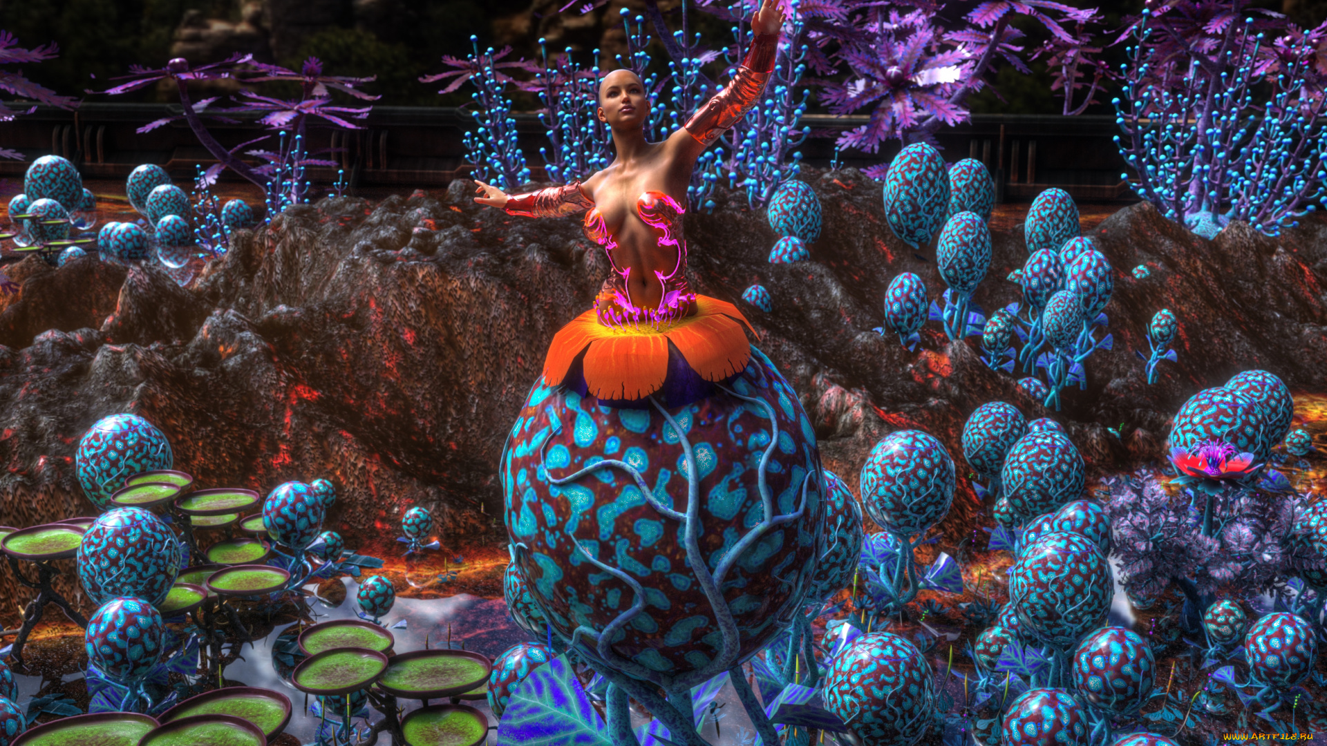 3д, графика, существа, , creatures, фон, взгляд, девушка