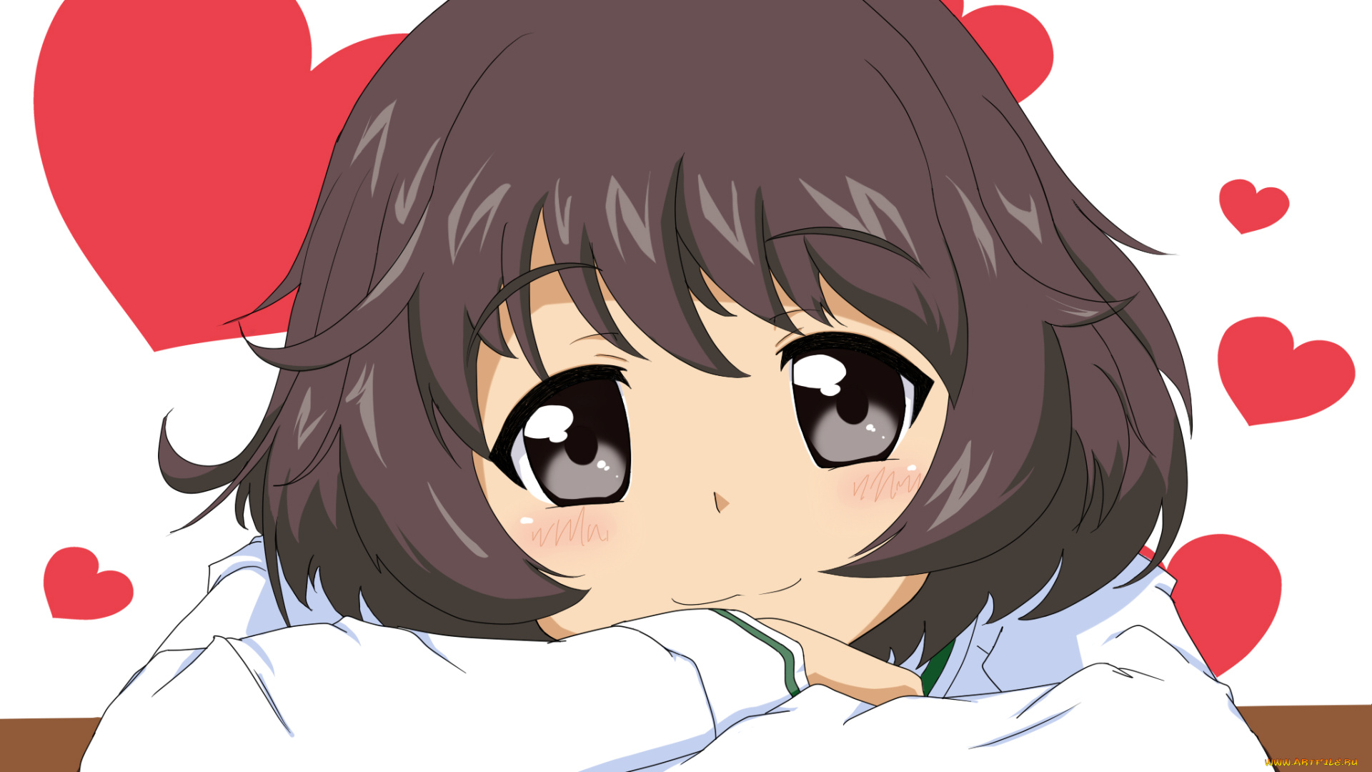 аниме, girls, und, panzer, фон, взгляд, девушка