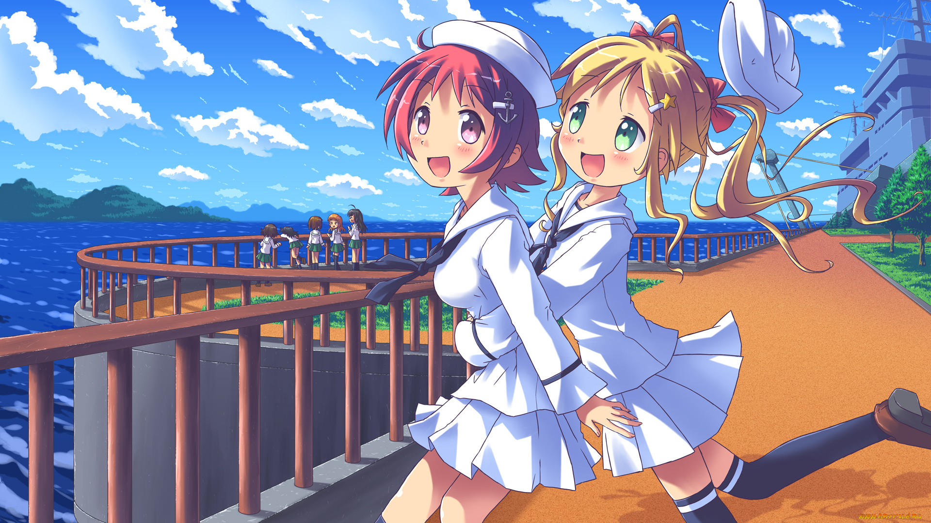 аниме, girls, und, panzer, фон, взгляд, девушки