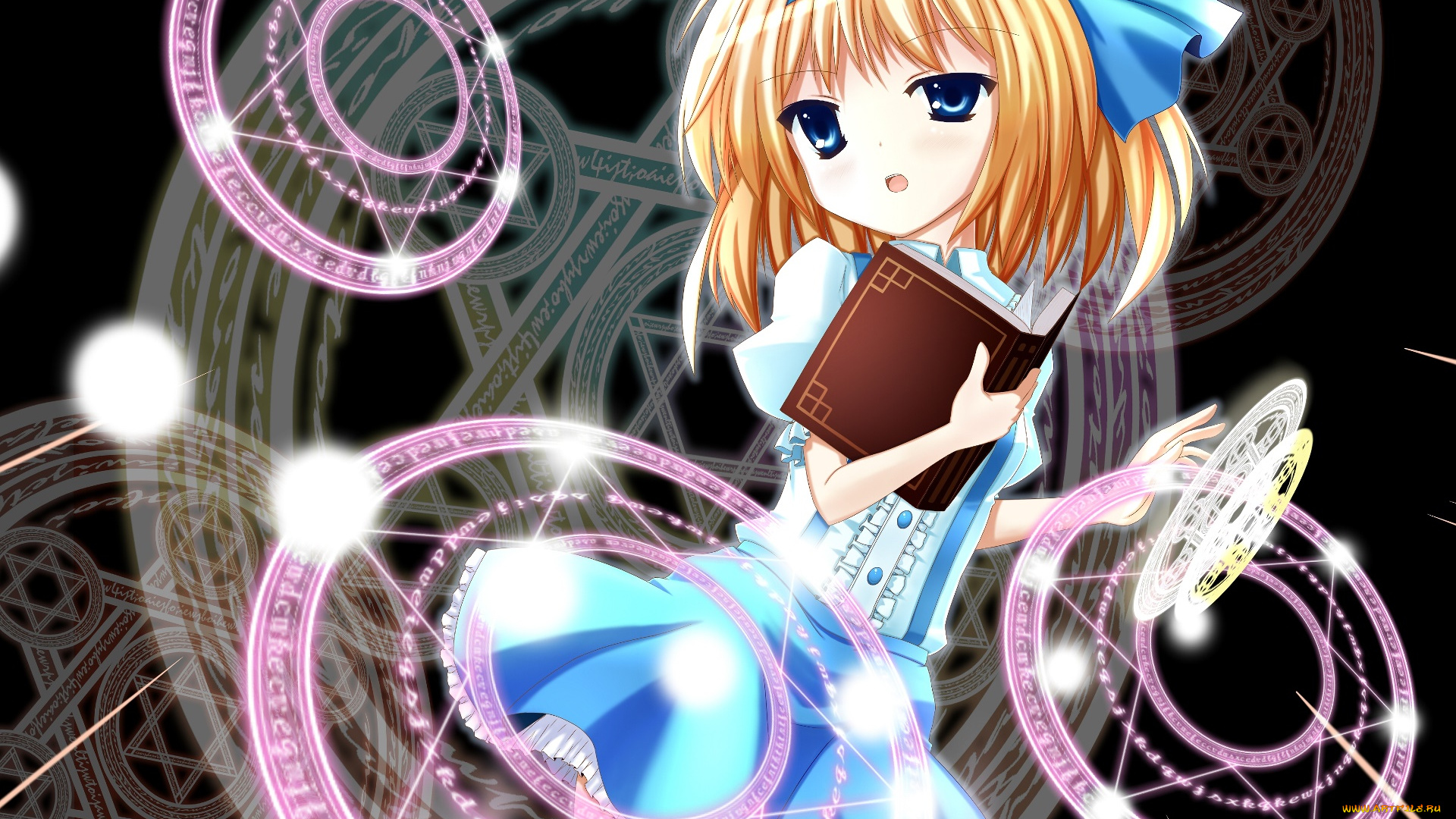 аниме, touhou, девушка, фон, взгляд