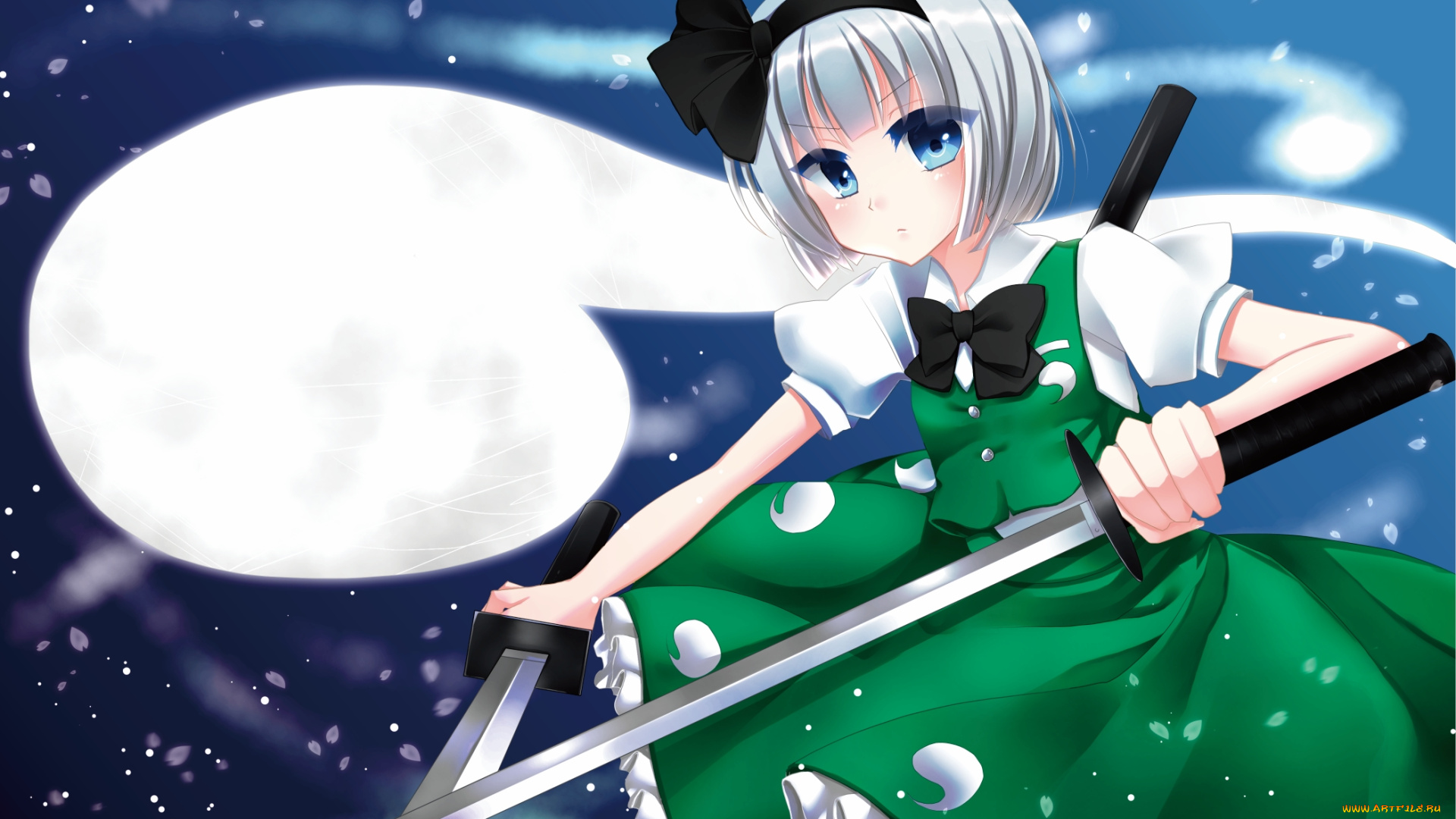 аниме, touhou, фон, взгляд, девушка