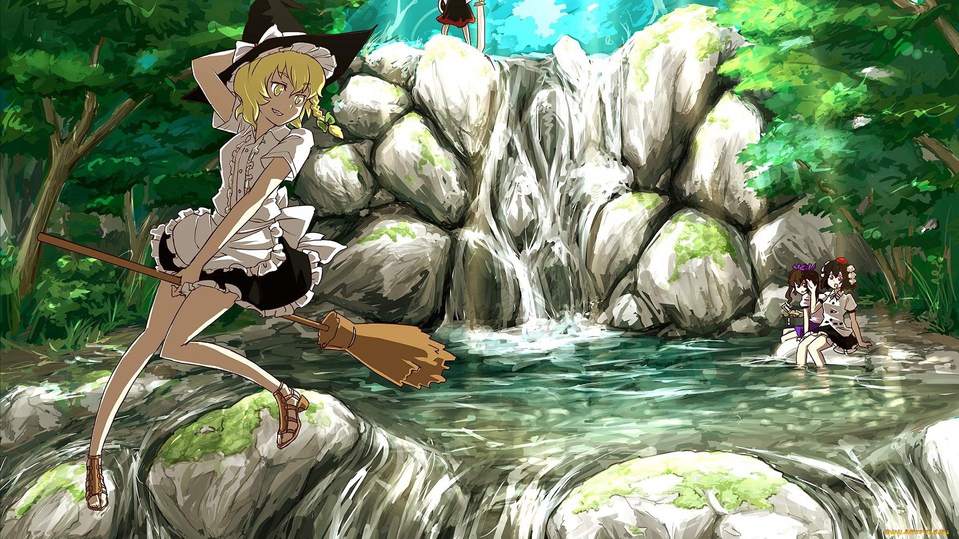 аниме, touhou, фон, взгляд, девушка