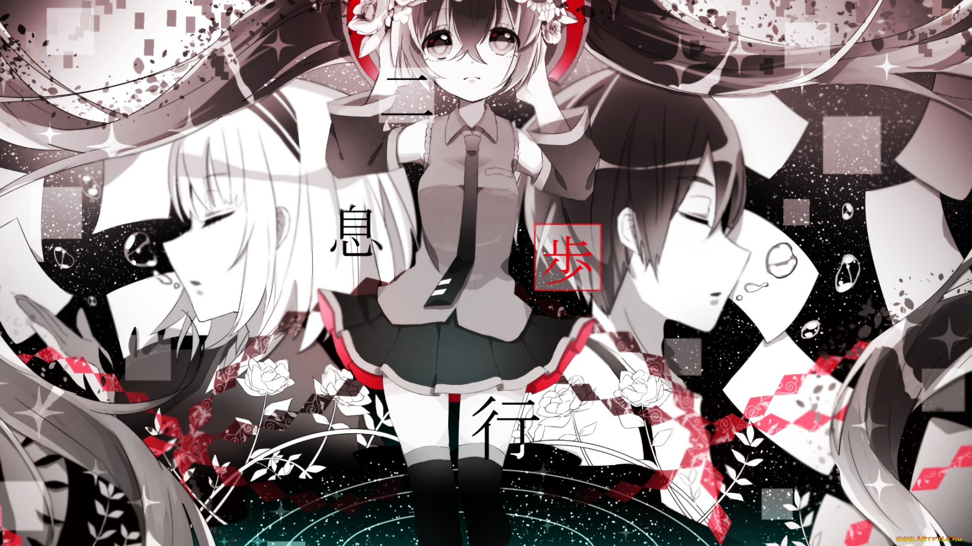 аниме, vocaloid, девушка