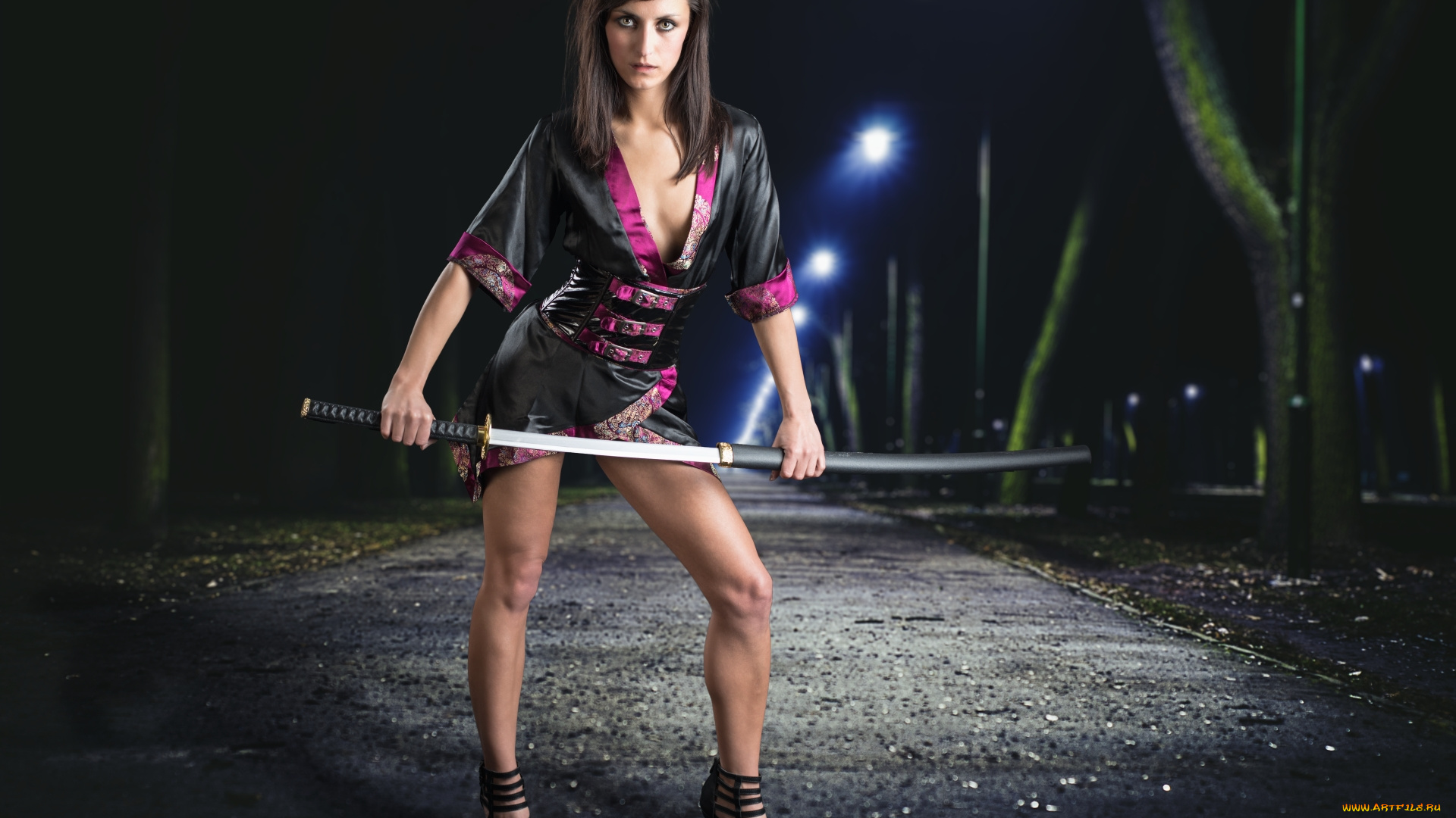 девушки, -unsort, , девушки, с, оружием, взгляд, лицо