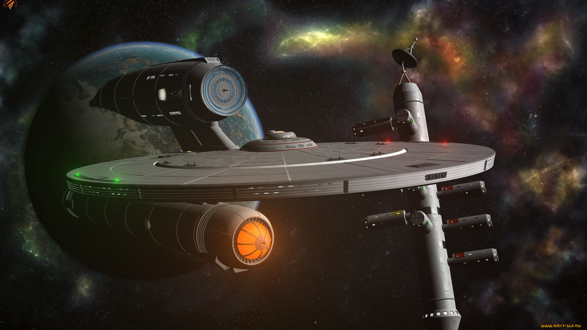 космос, арт, космический, корабль, полет, вселенная, планета