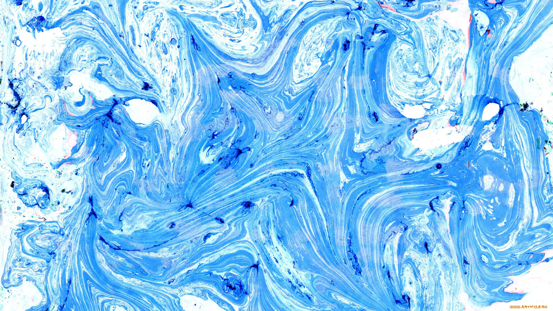 рисованное, абстракция, брызги, пятна, разводы, синий