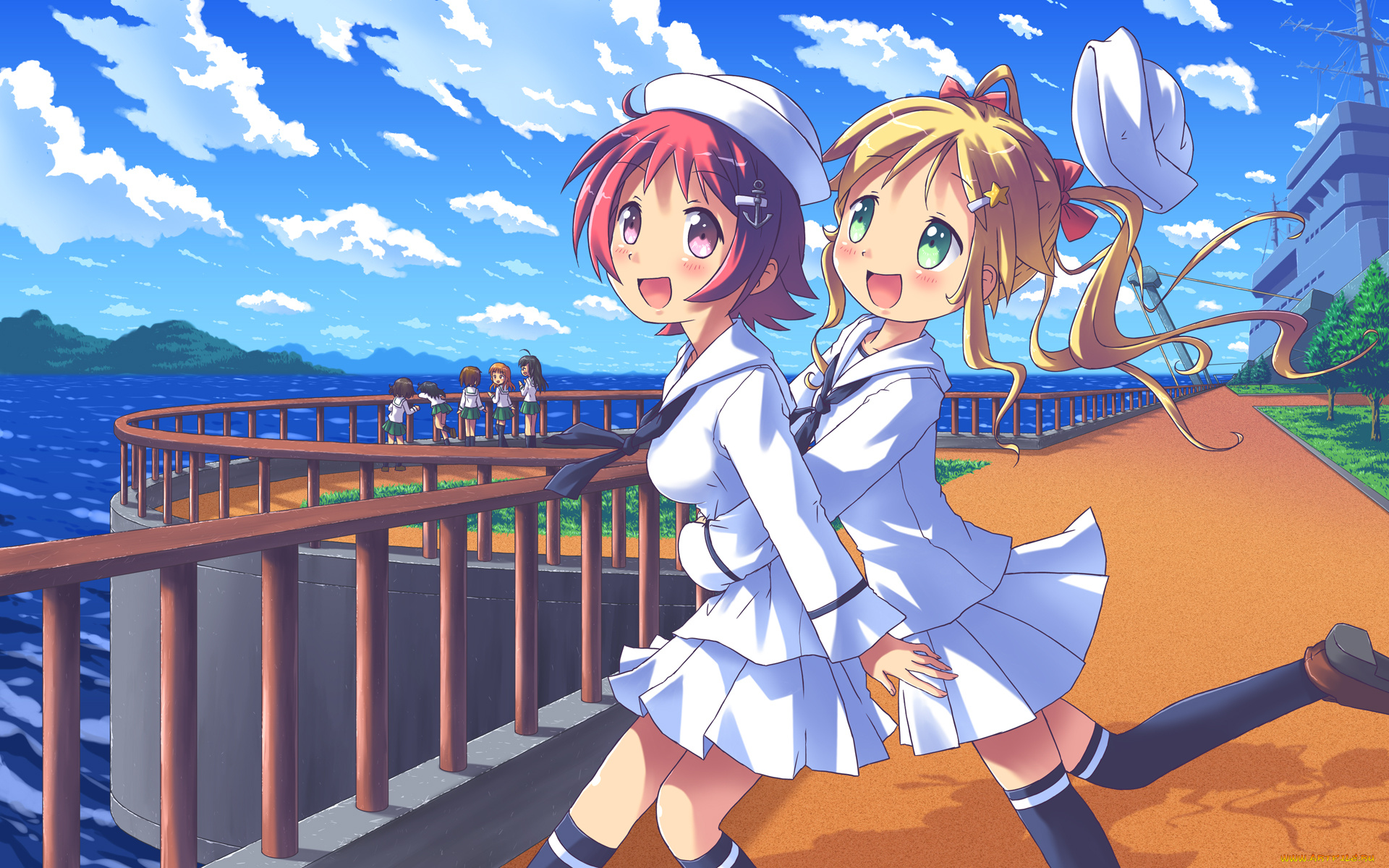 аниме, girls, und, panzer, фон, взгляд, девушки