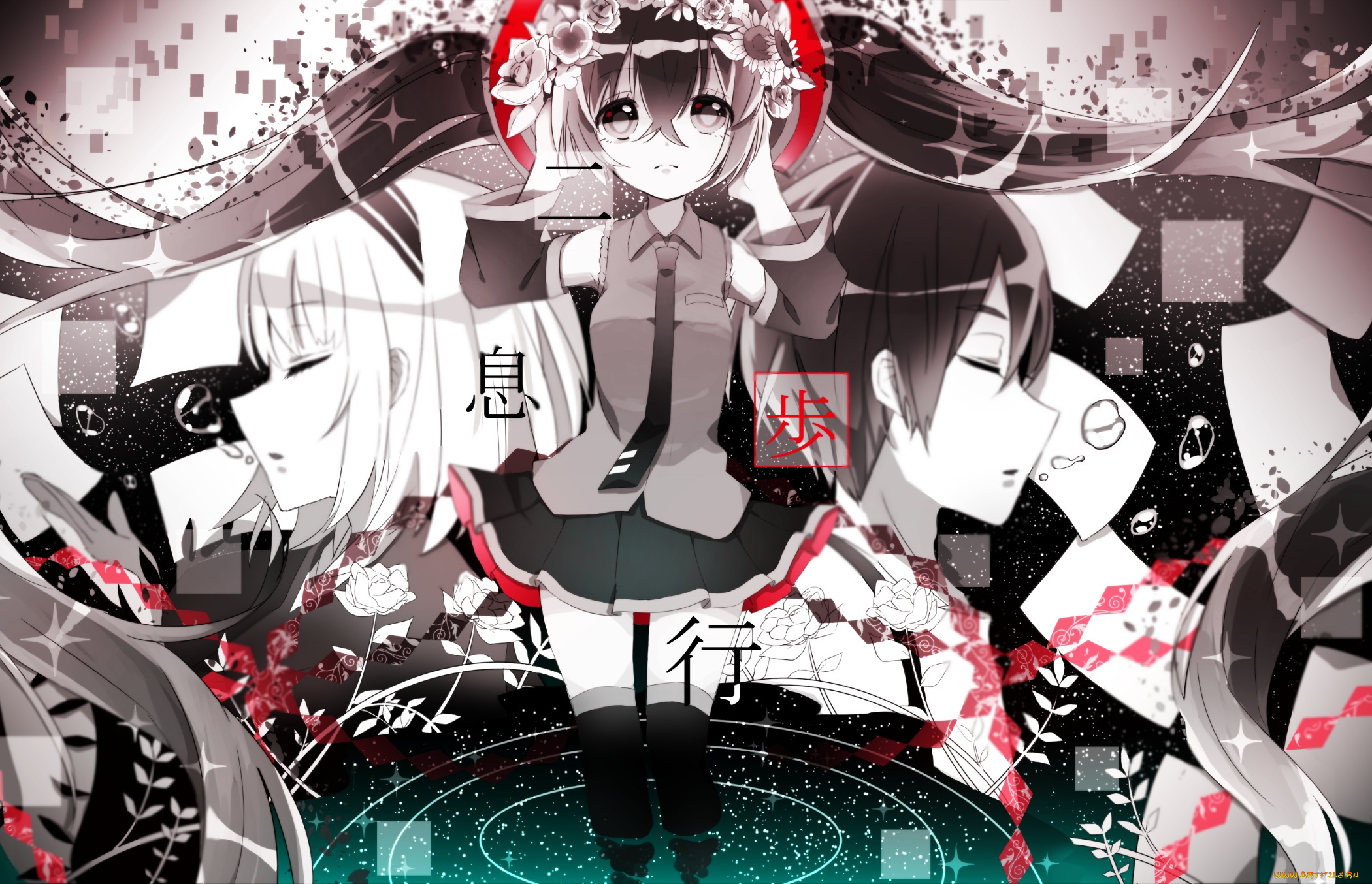 аниме, vocaloid, девушка