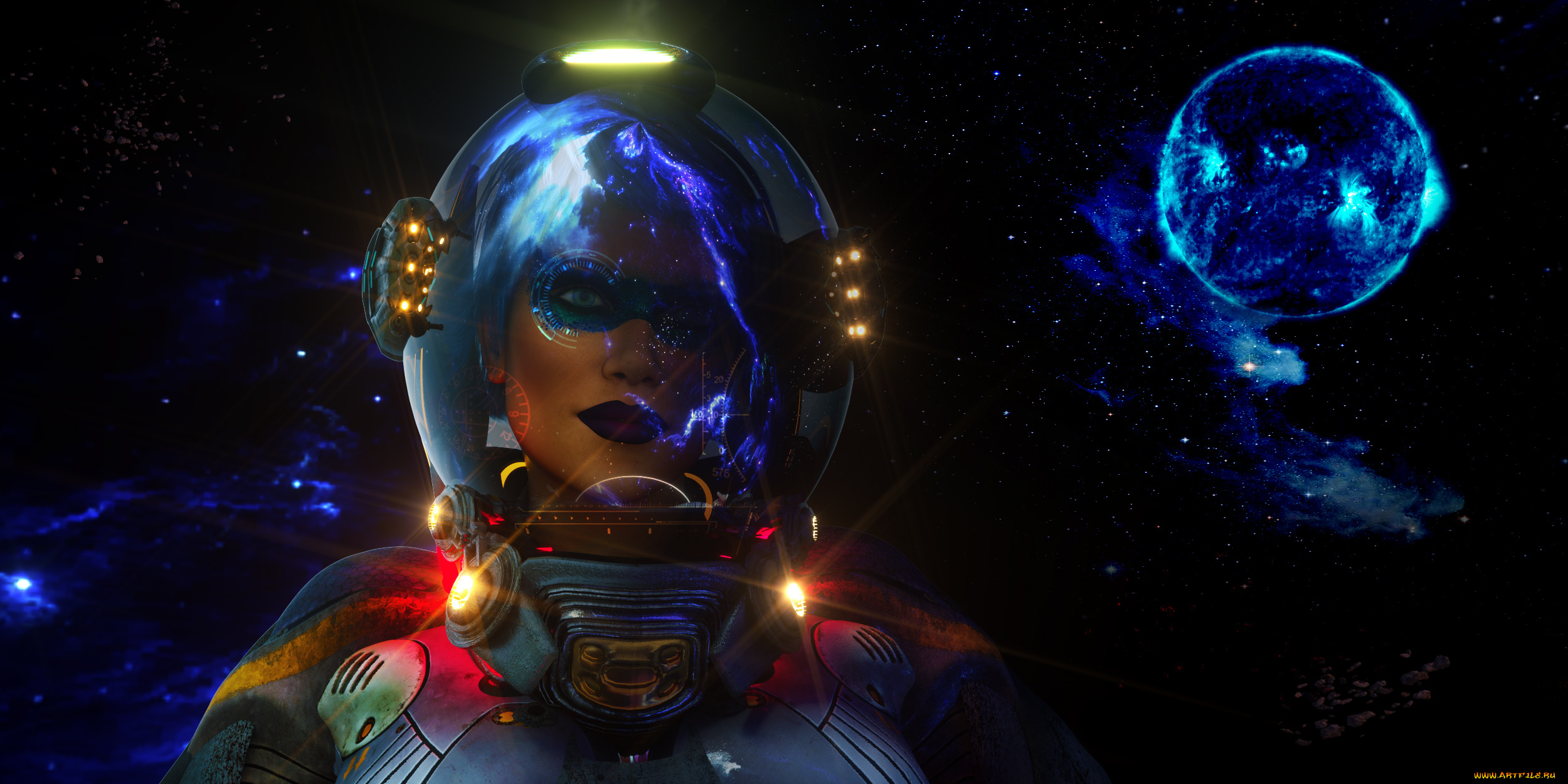 3д, графика, фантазия, , fantasy, фон, взгляд, девушка