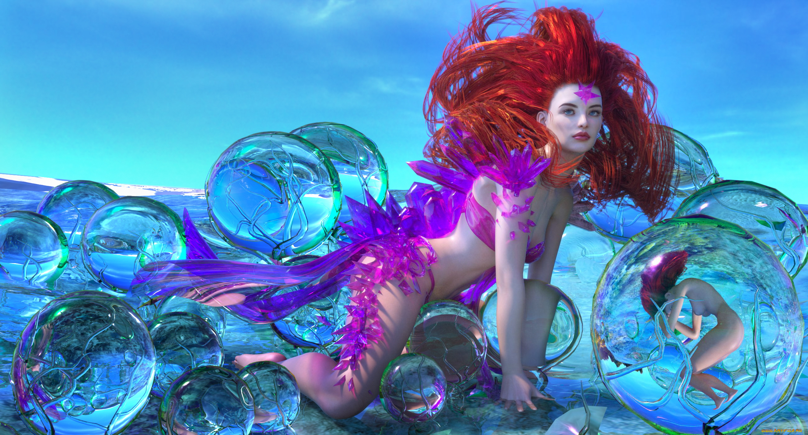 3д, графика, фантазия, , fantasy, взгляд, девушка, фон