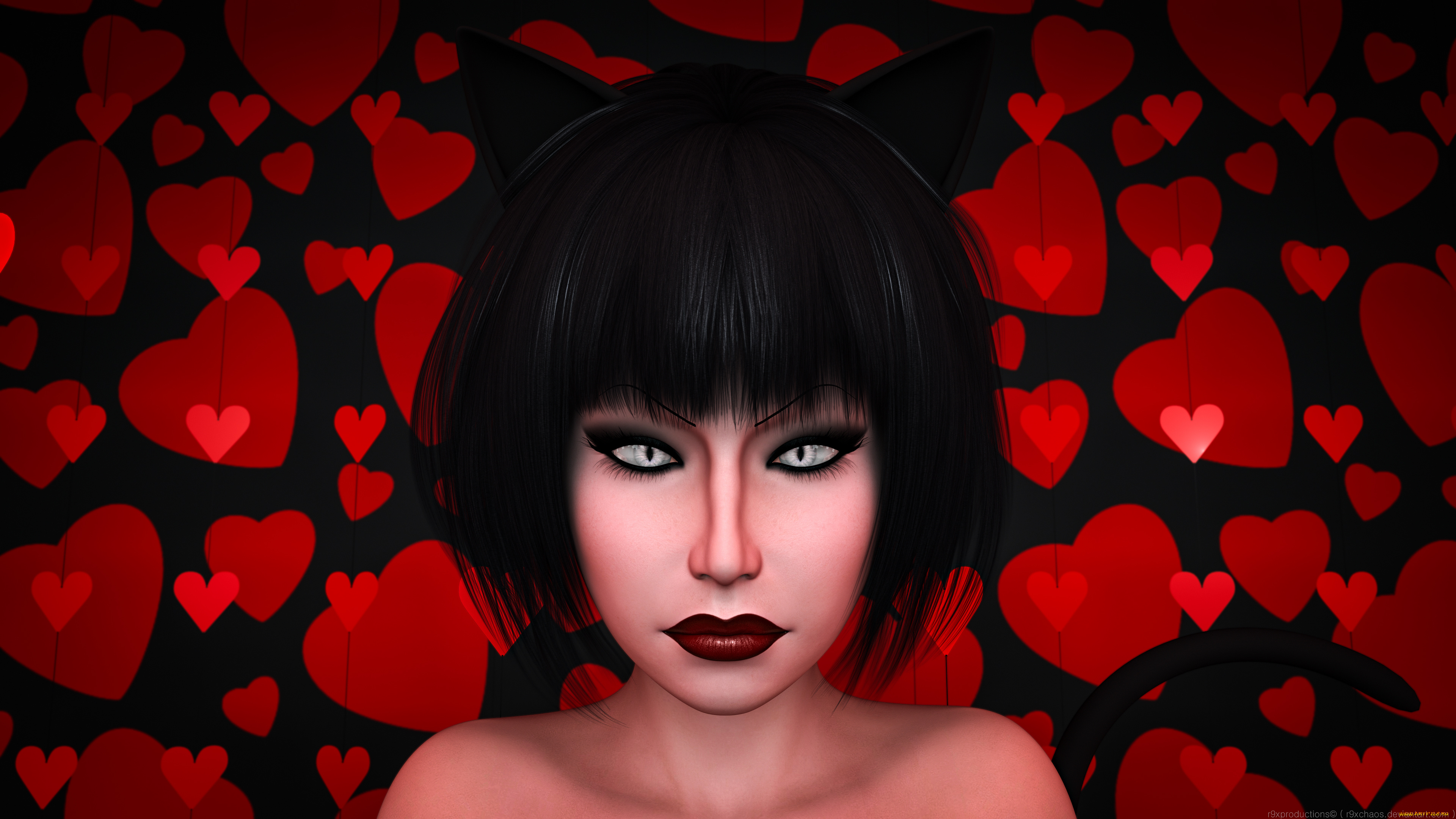 3д, графика, портрет, , portraits, фон, взгляд, девушка