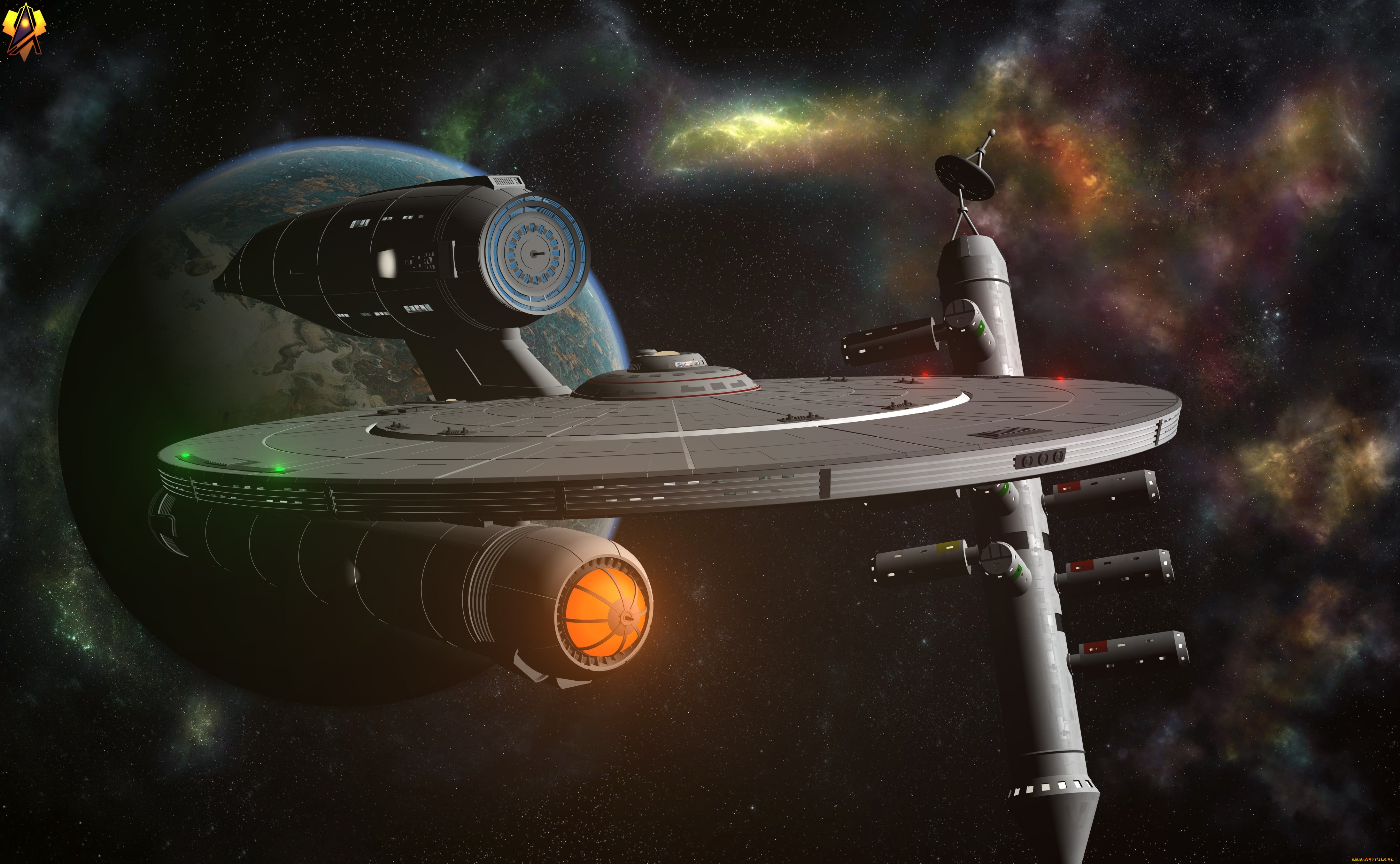 космос, арт, космический, корабль, полет, вселенная, планета