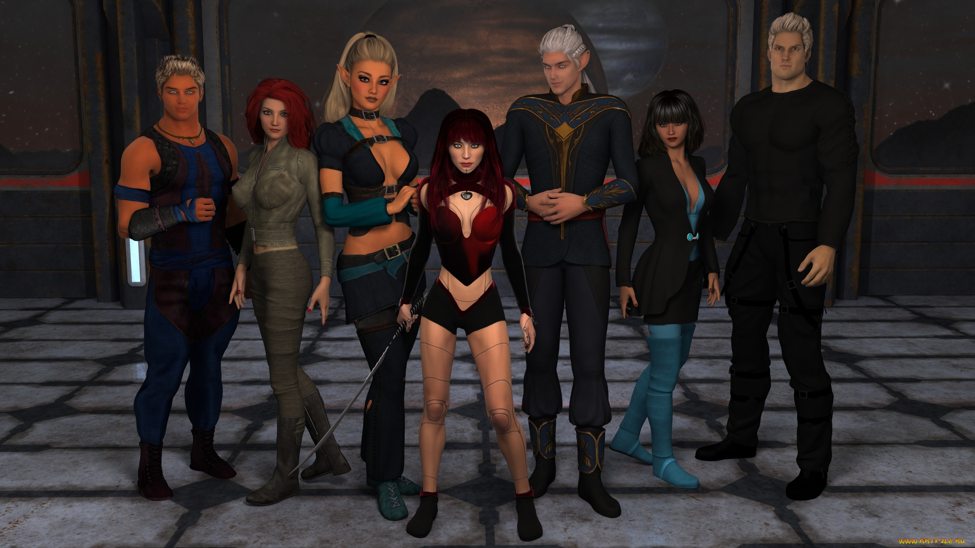 3д, графика, фантазия, , fantasy, взгляд, девушки, фон