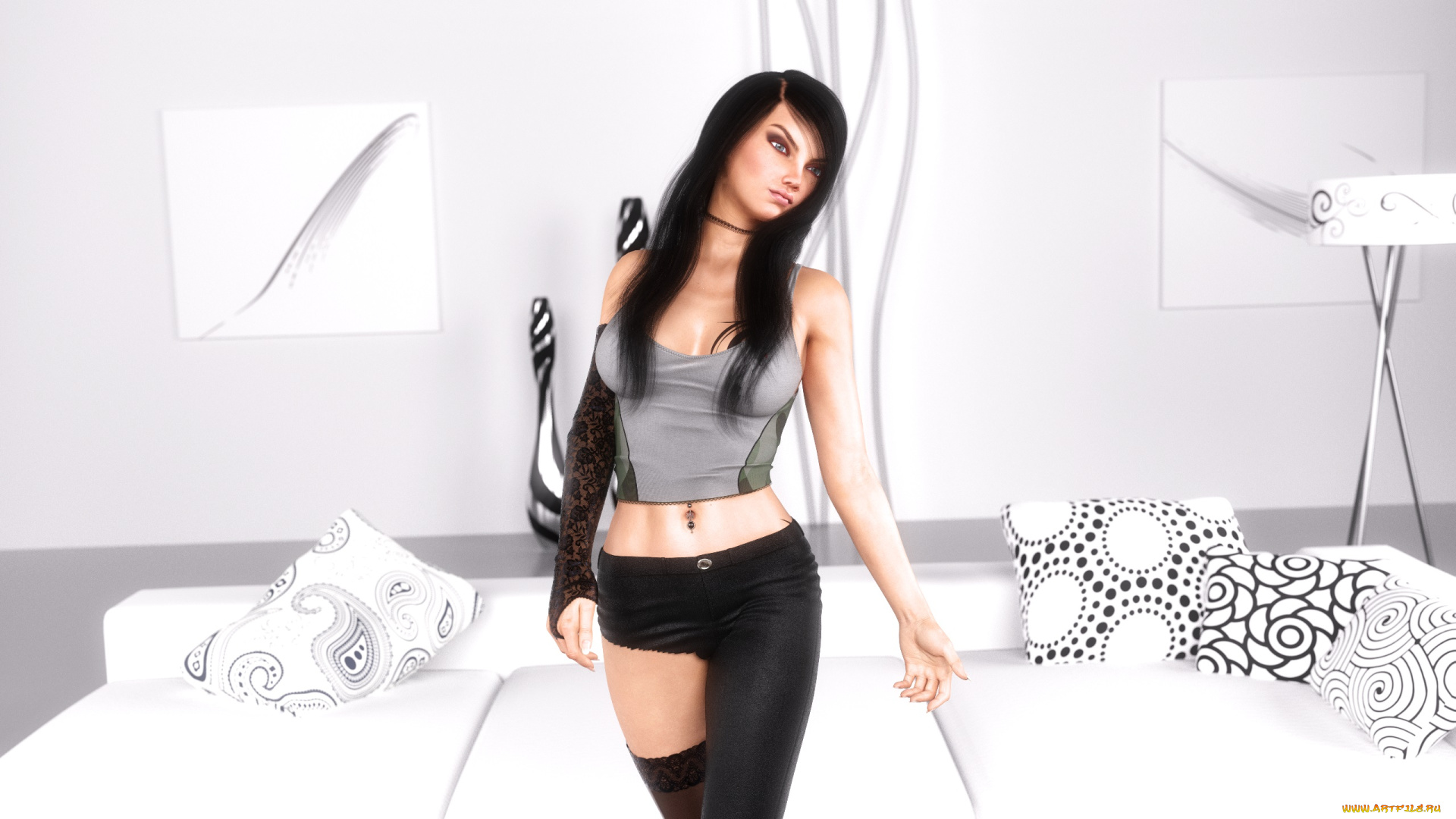 3д, графика, люди, , people, взгляд, девушка, фон