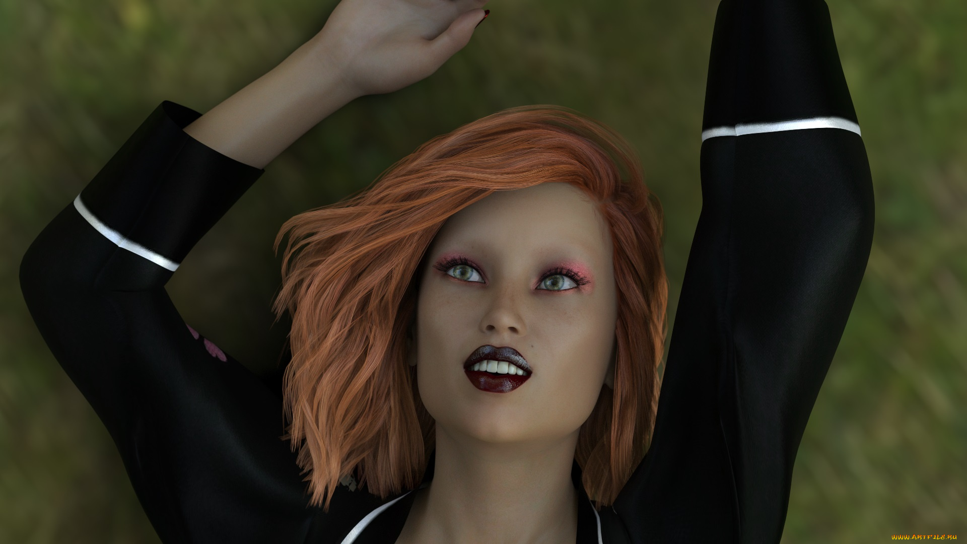 3д, графика, портрет, , portraits, взгляд, девушка, фон