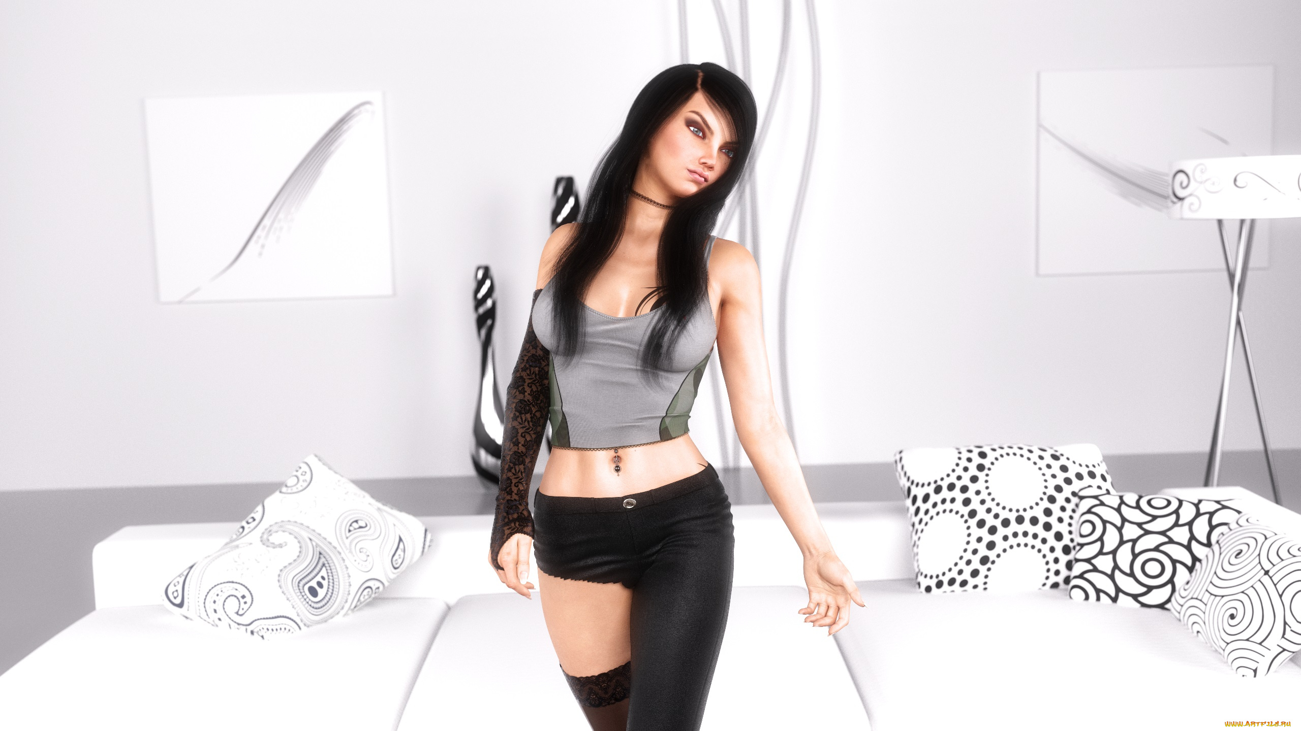 3д, графика, люди, , people, взгляд, девушка, фон