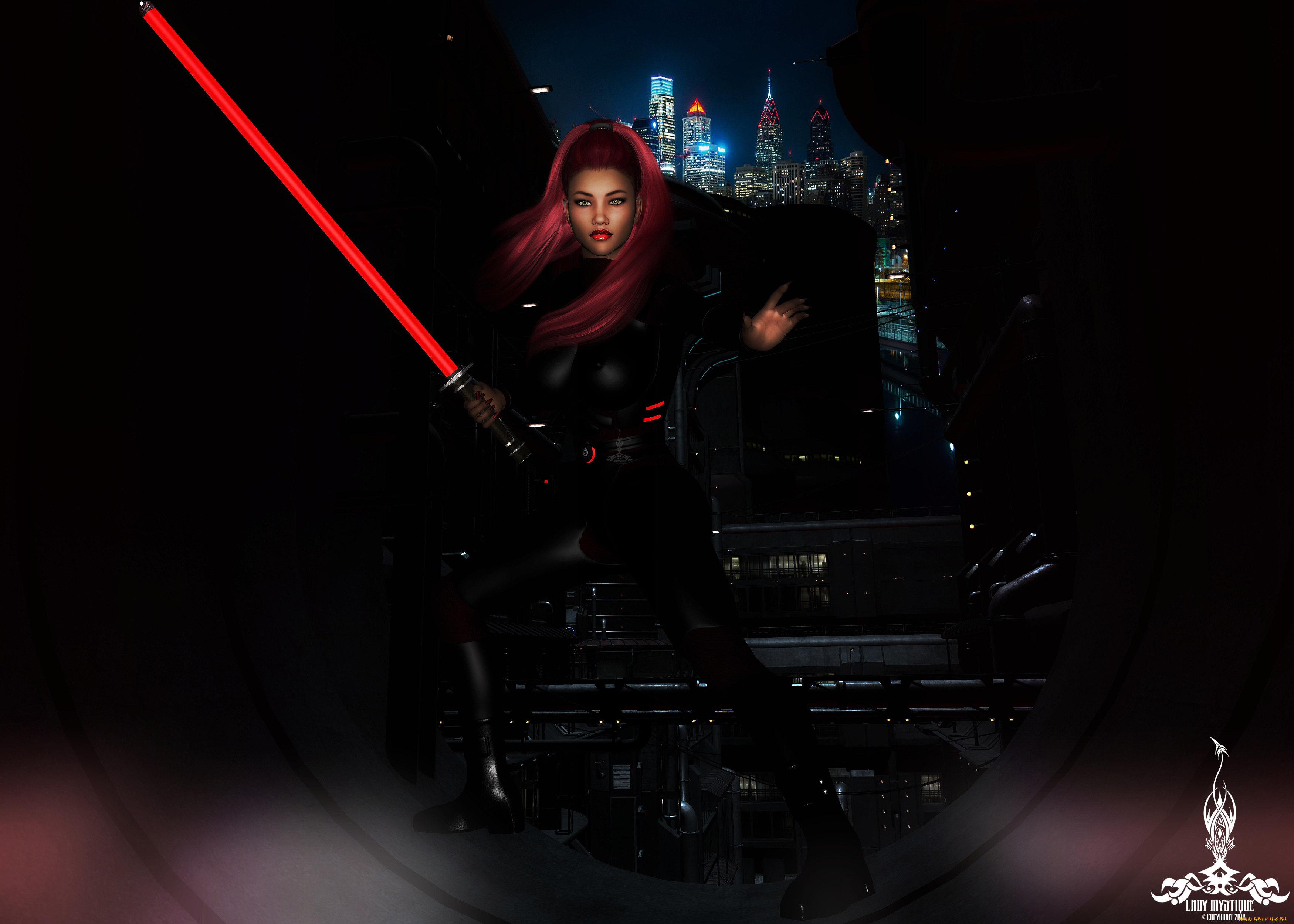 3д, графика, фантазия, , fantasy, оружие, фон, взгляд, девушка