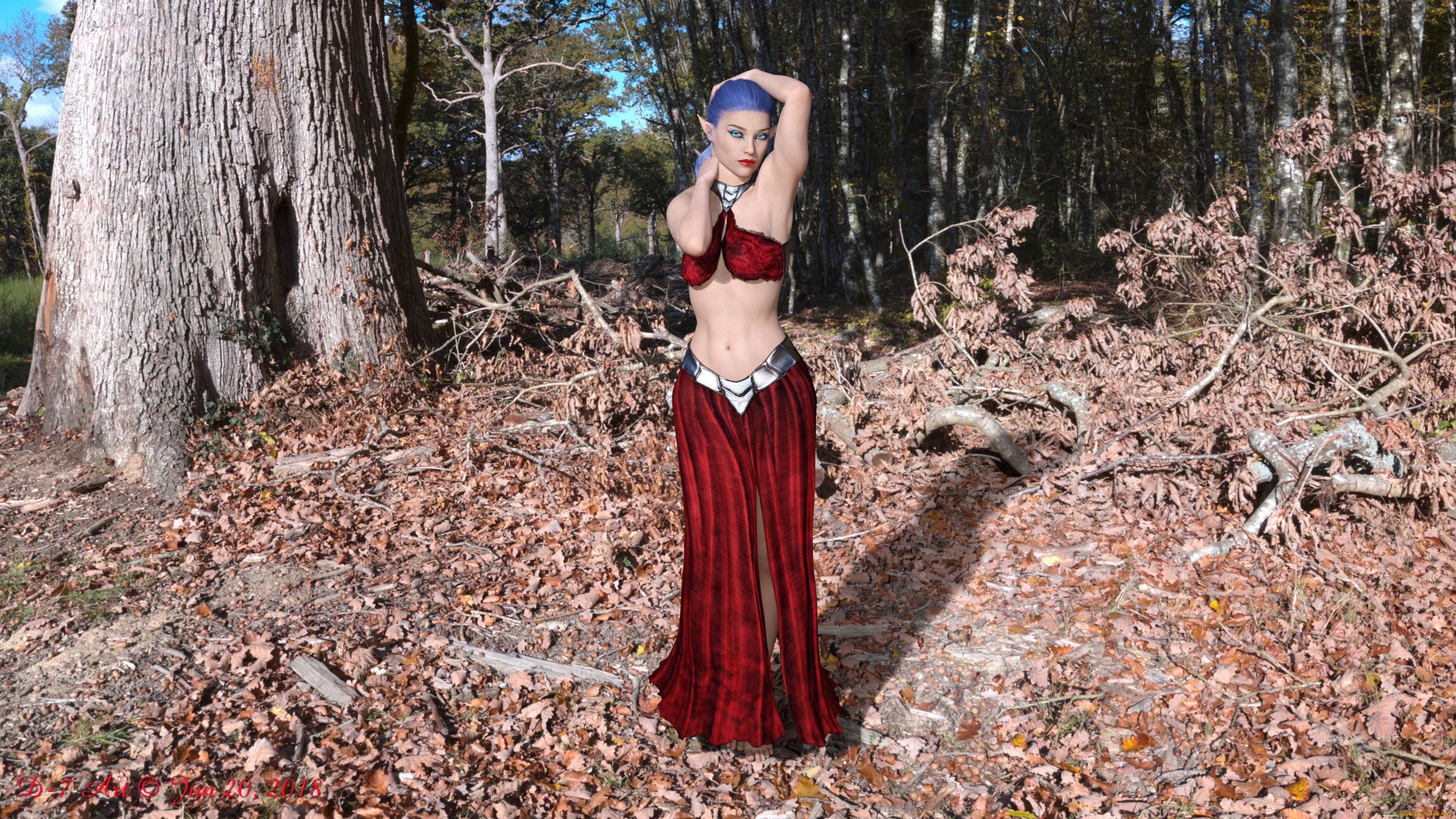 3д, графика, эльфы, , elves, взгляд, фон, эльфийка