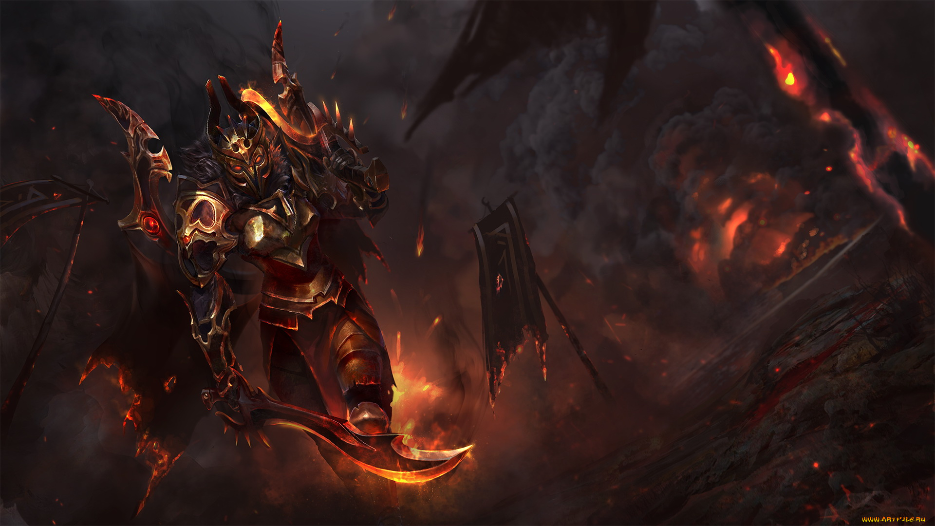 видео, игры, dota, 2, сабля, латы, существо, фон