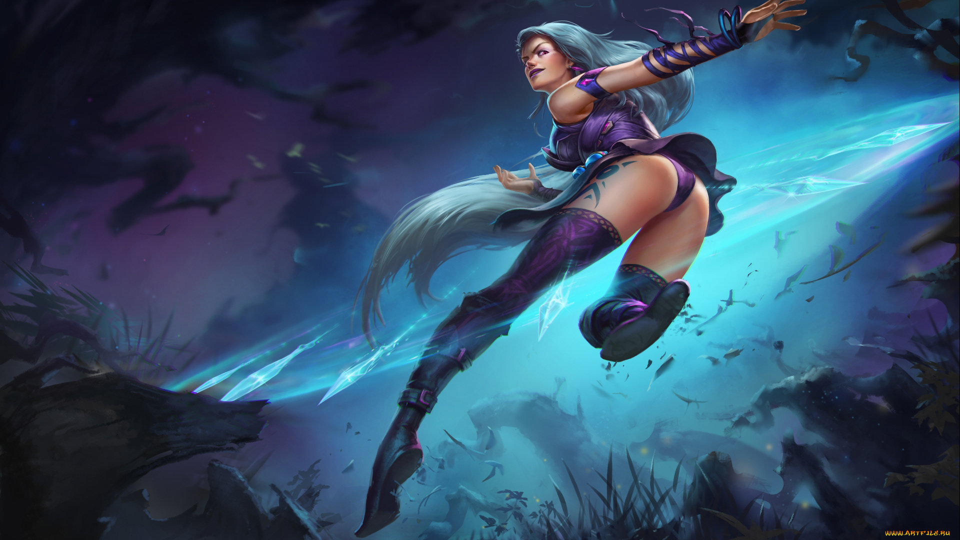 видео, игры, league, of, legends, девушка, фон, униформа, тату