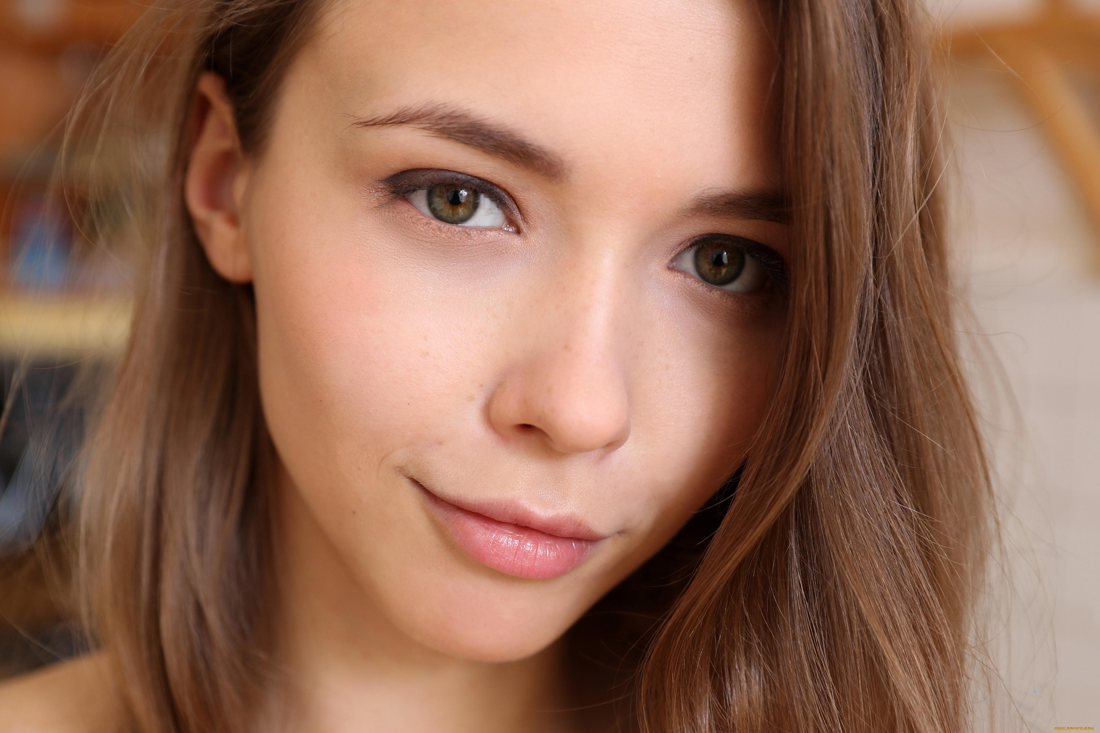 девушки, mila, azul, взгляд, девушка, фон