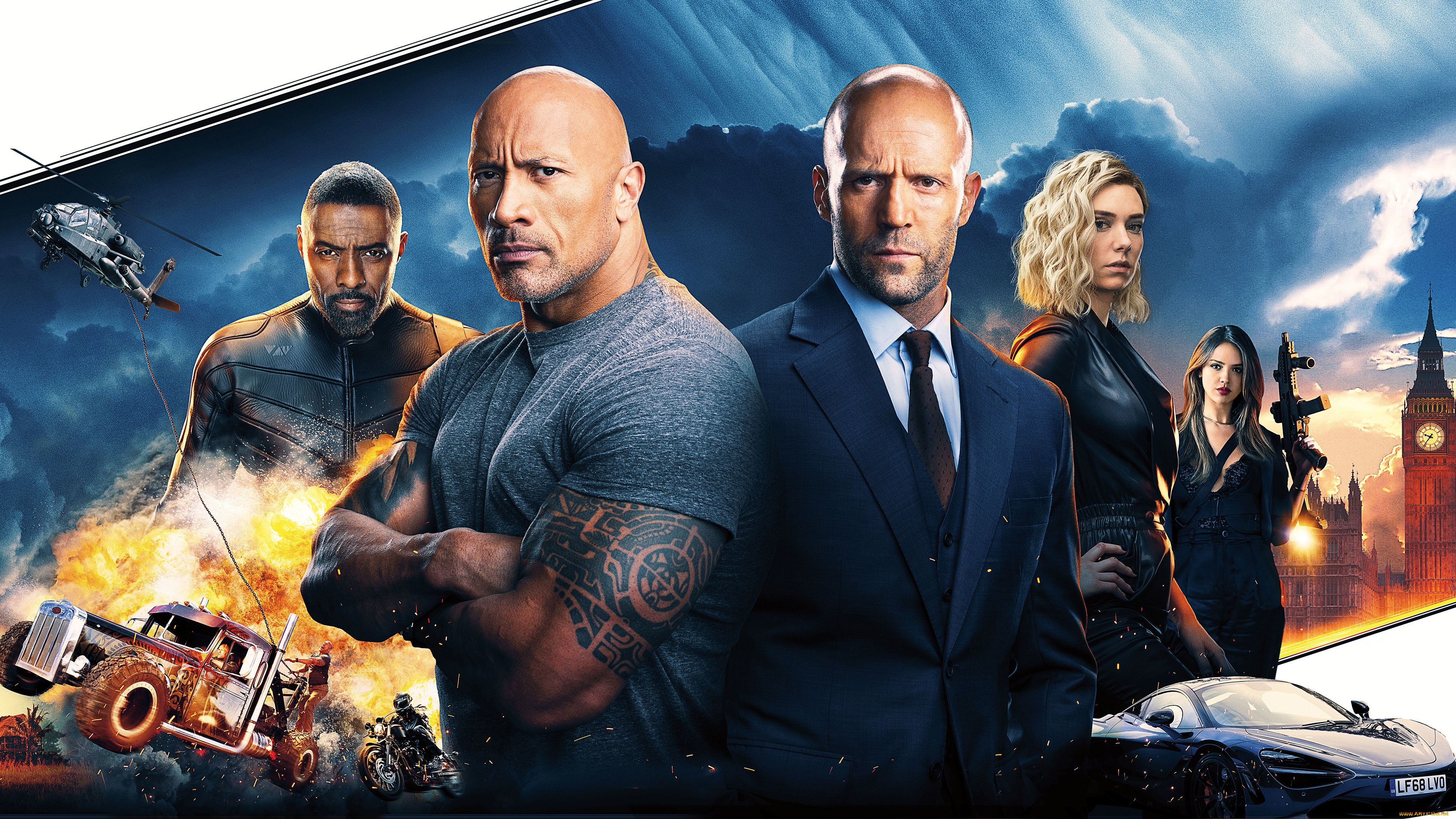 fast, &, furious, presents, , hobbs, &, shaw, , 2019, кино, фильмы, , hobbs, &, shaw, ванесса, кирби, боевик, постер, идрис, эльба, jason, statham, дуэйн, джонсон, форсаж, хоббс, и, шоу