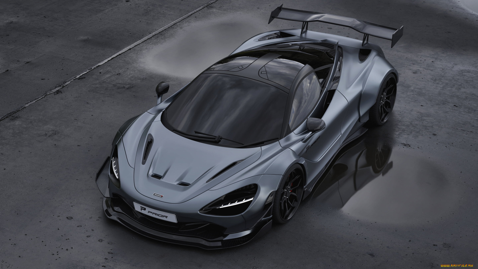 автомобили, mclaren, 2020, 720s, prior, design, aerodynamic, body, kit, тюнинг, gray, sports, coupe