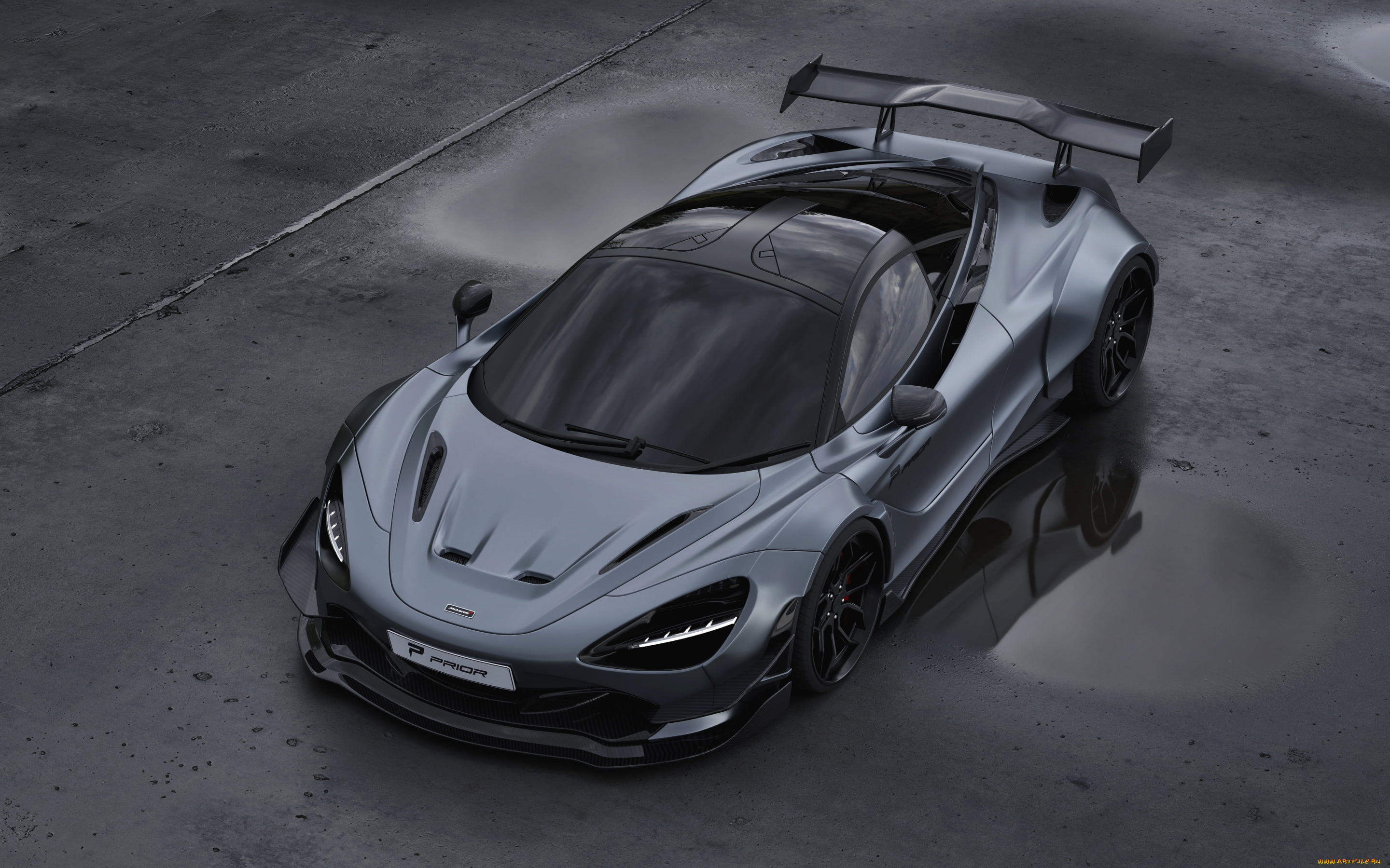 автомобили, mclaren, 2020, 720s, prior, design, aerodynamic, body, kit, тюнинг, gray, sports, coupe