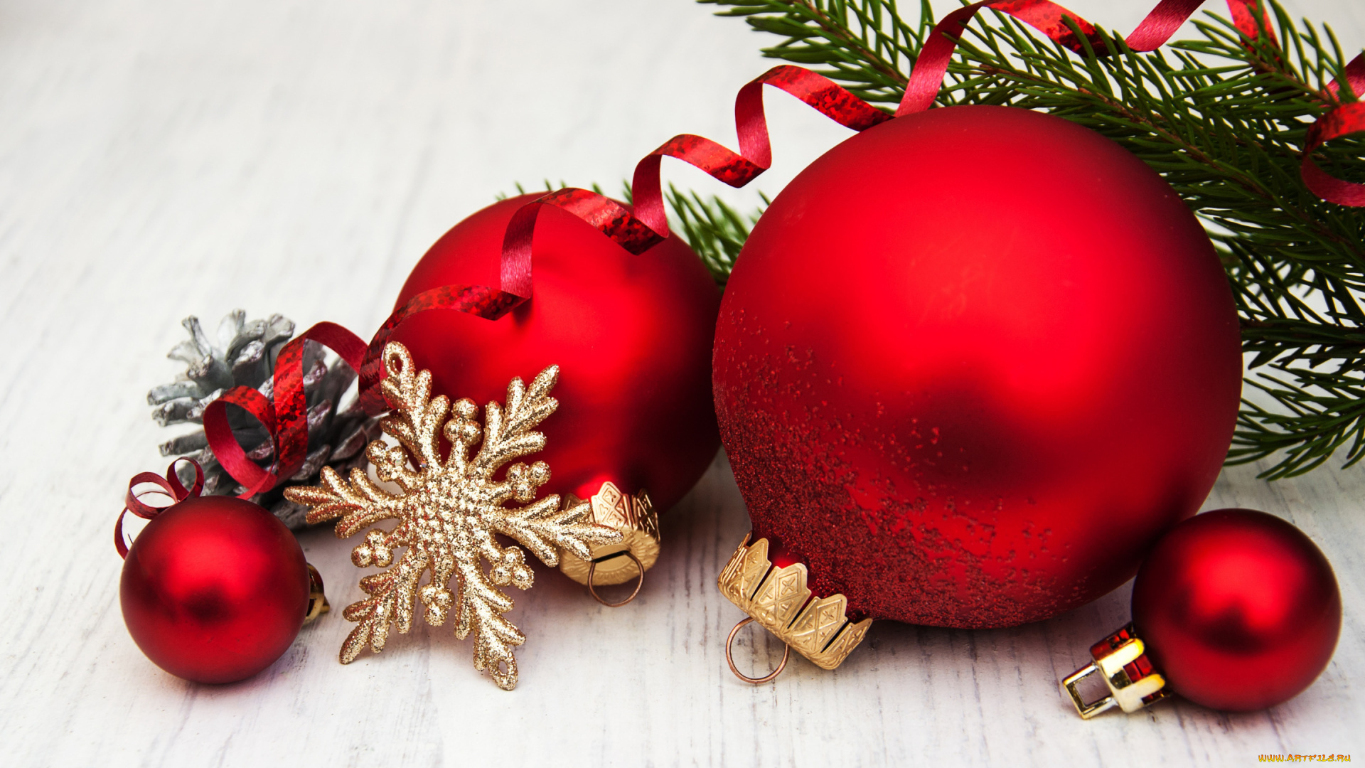 праздничные, шары, красные, елочные, шарики