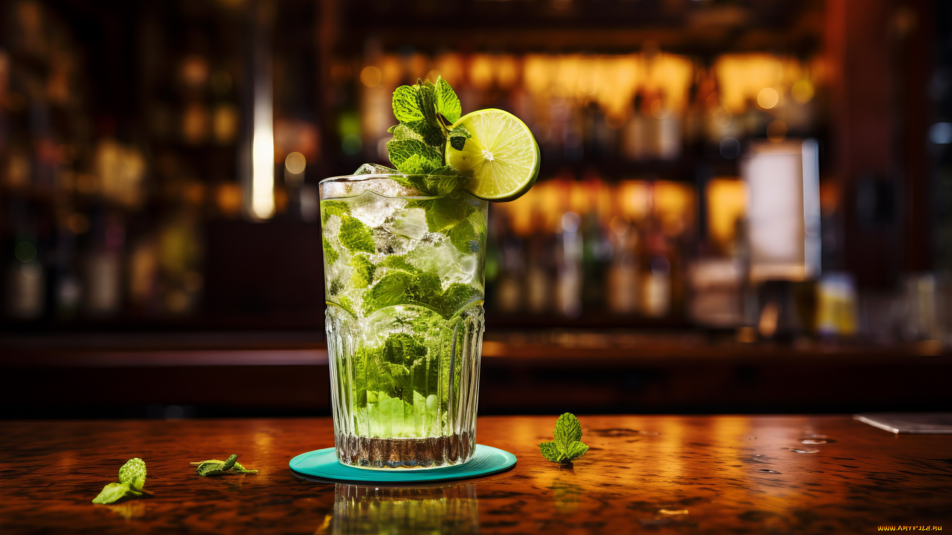 еда, напитки, , коктейль, мята, лайм, коктейль, лед, мохито