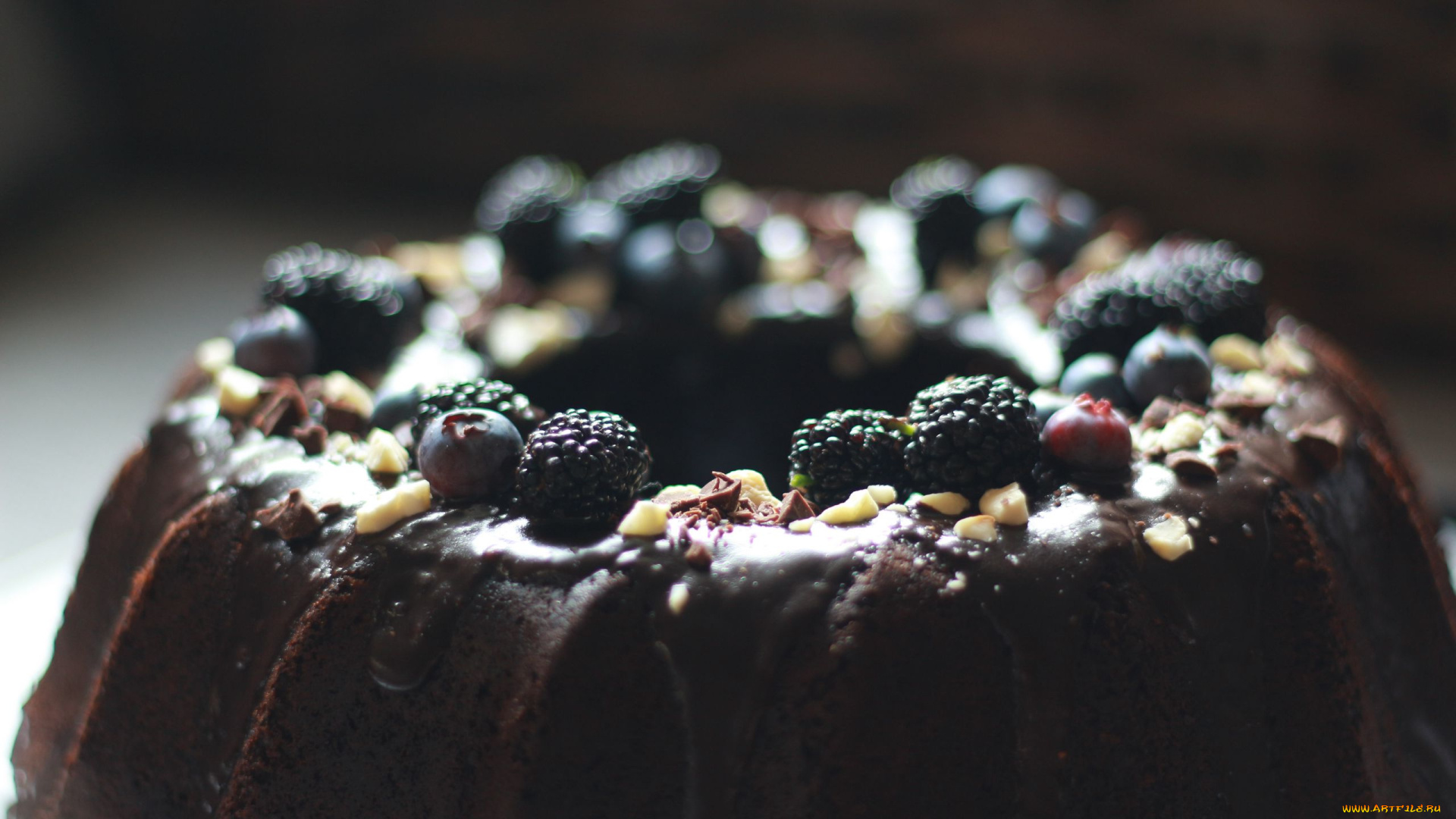 еда, пирожные, , кексы, , печенье, шоколадный, кекс, орехи, ежевика