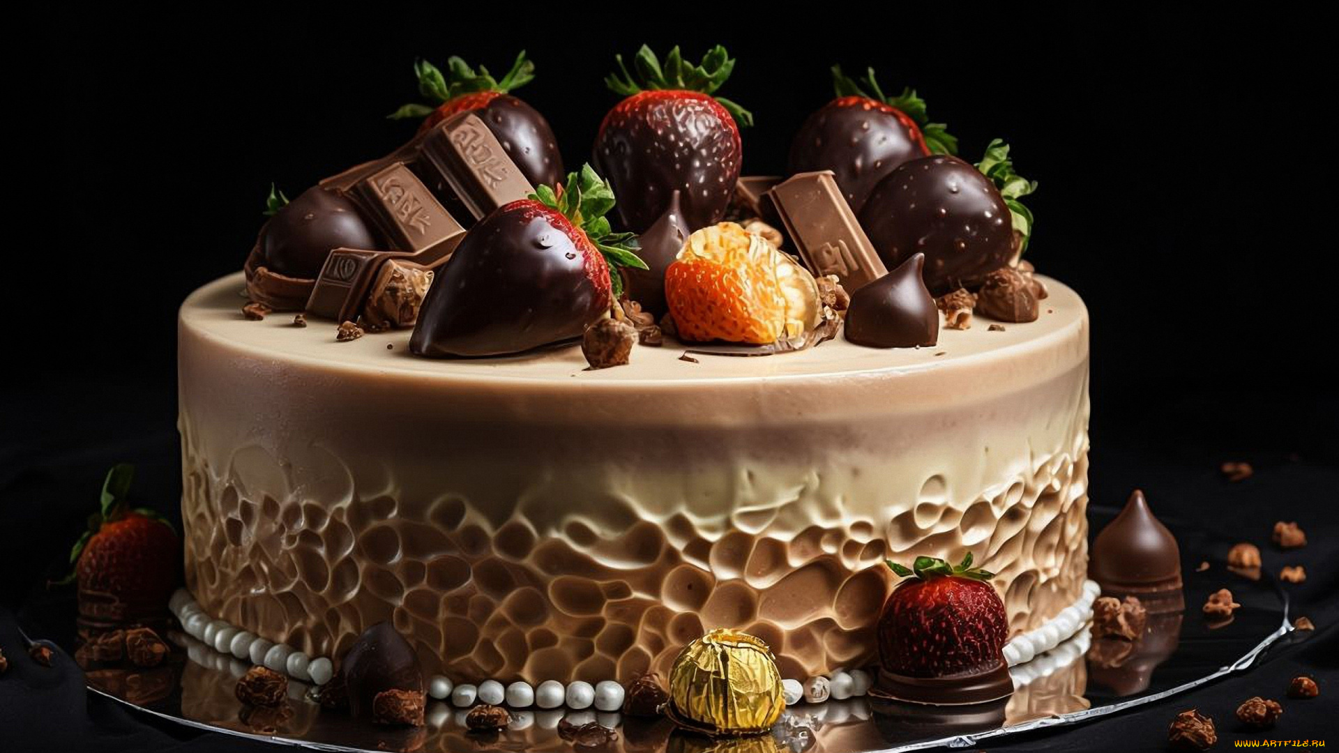 еда, торты, клубника, торт, шоколад