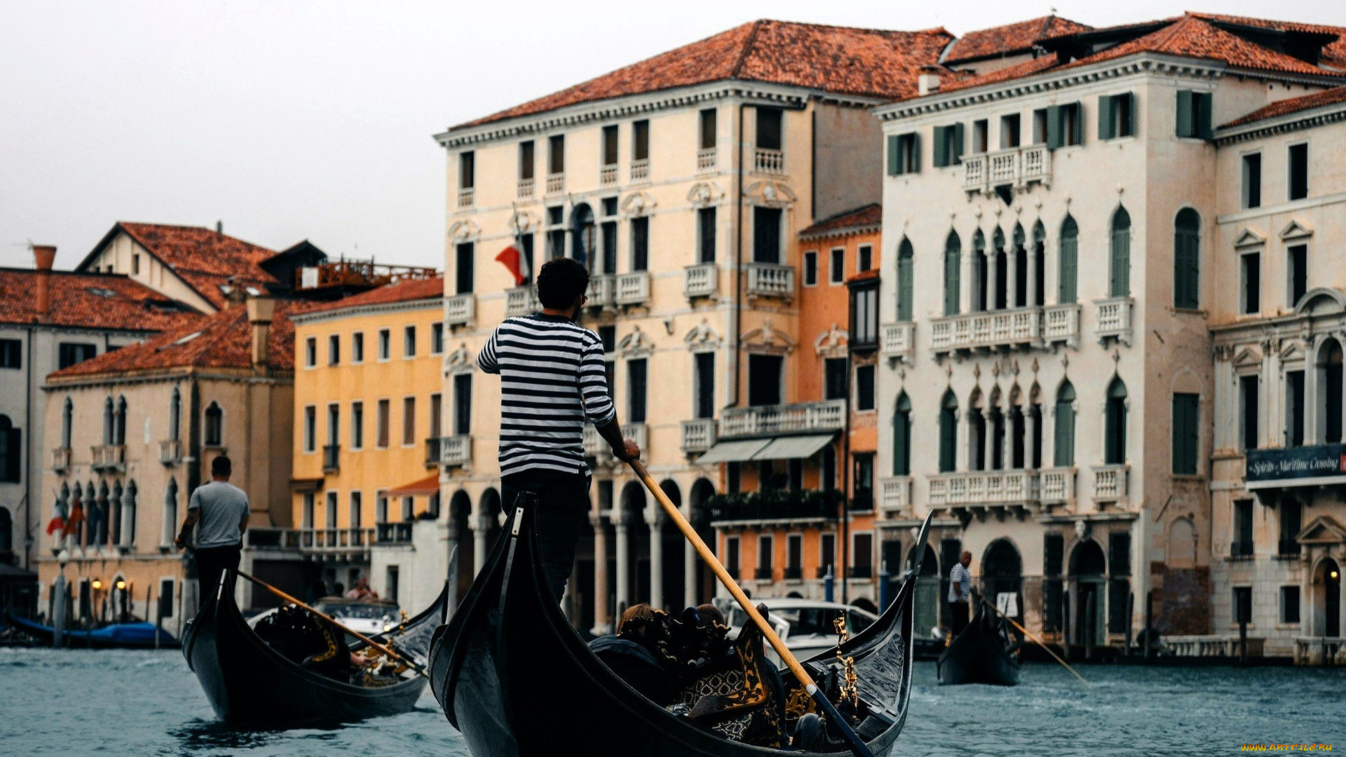города, венеция, , италия, дома, каналы, люди, лодки, гондолы